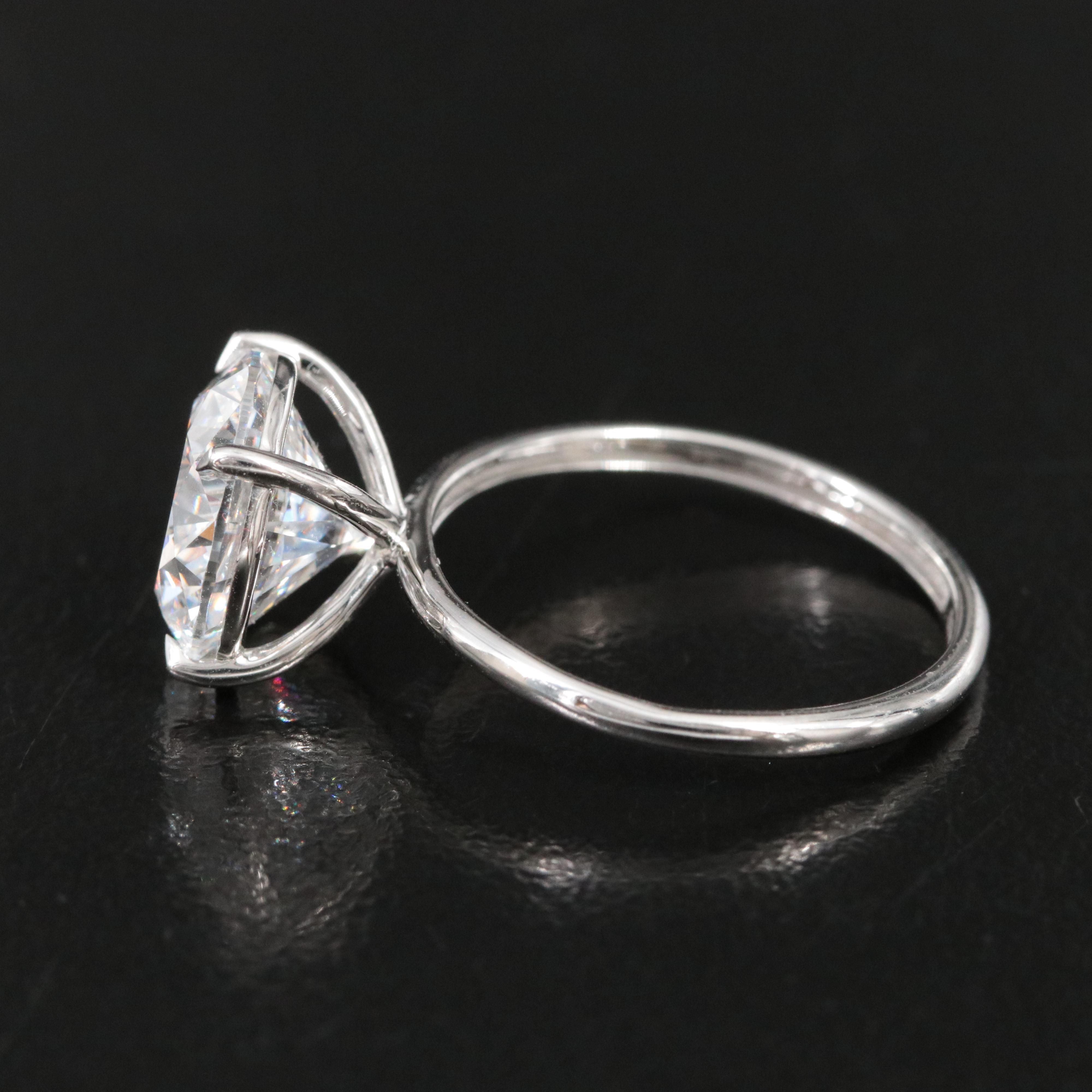 Platinum 4.02 CT Lab Grown Diamond Solitaire Ring with IGI Report