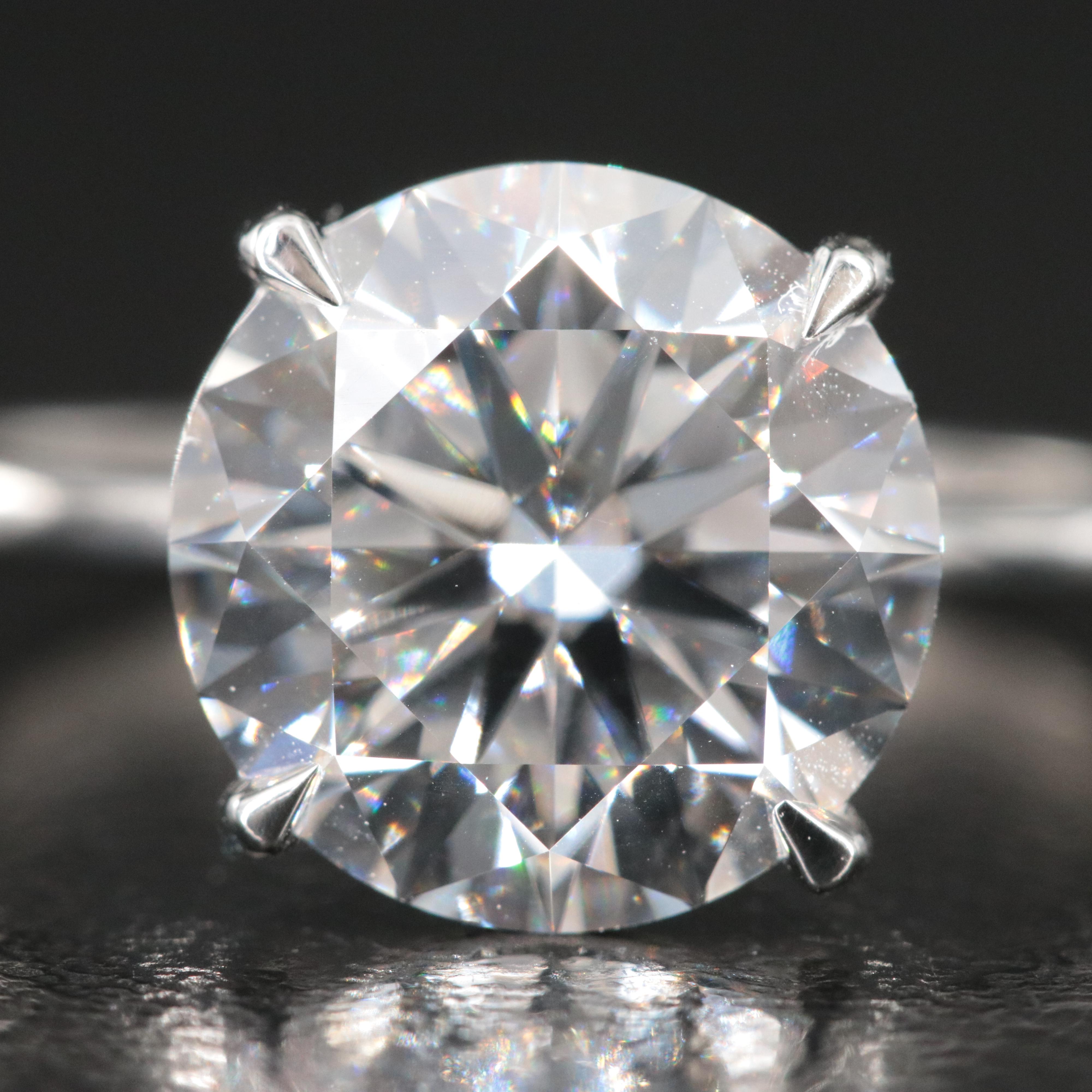 Platinum 4.02 CT Lab Grown Diamond Solitaire Ring with IGI Report