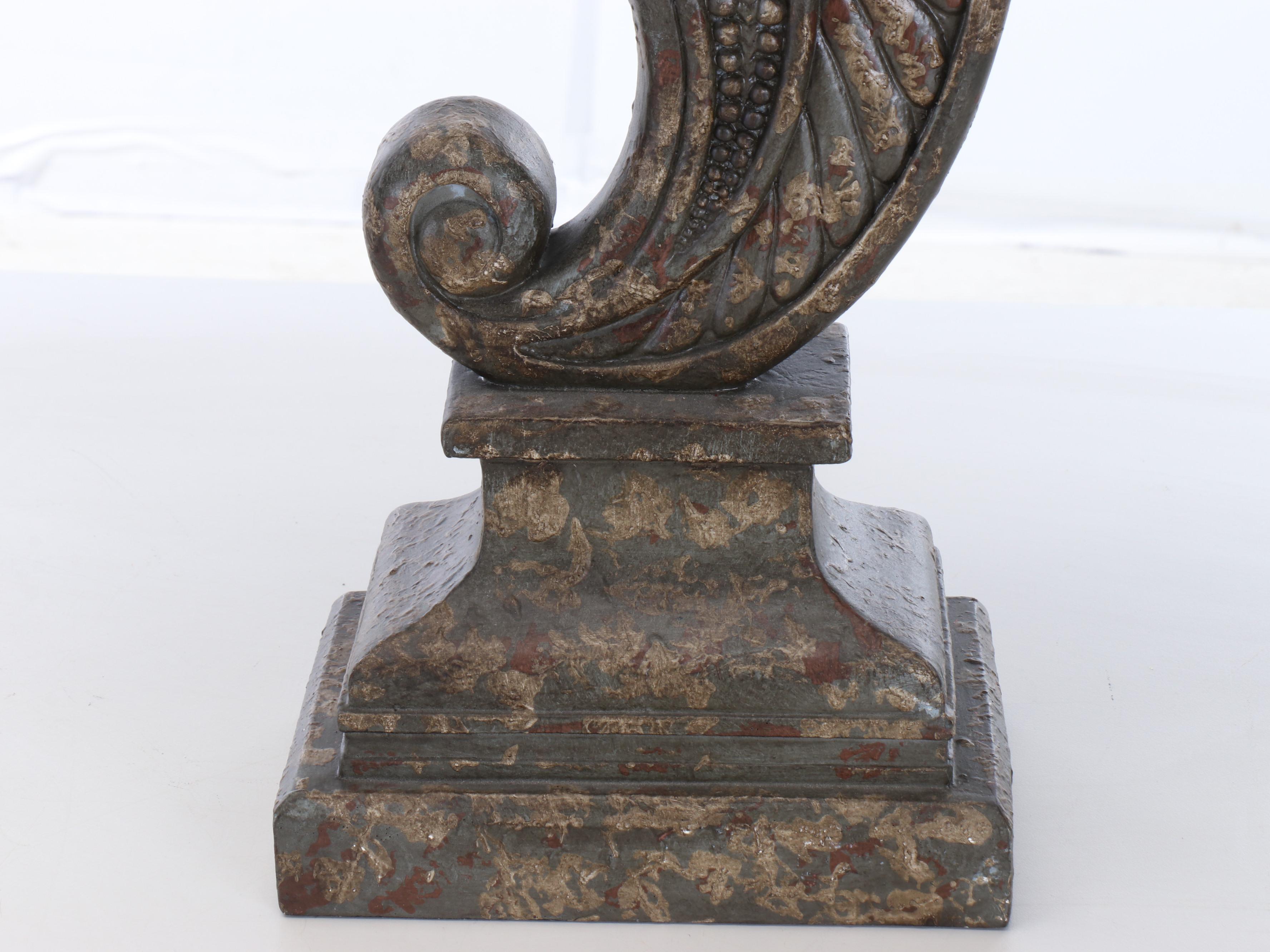 Sterling Industries Sculptural Paisley Form Table Lamps & Linen Oval Shades