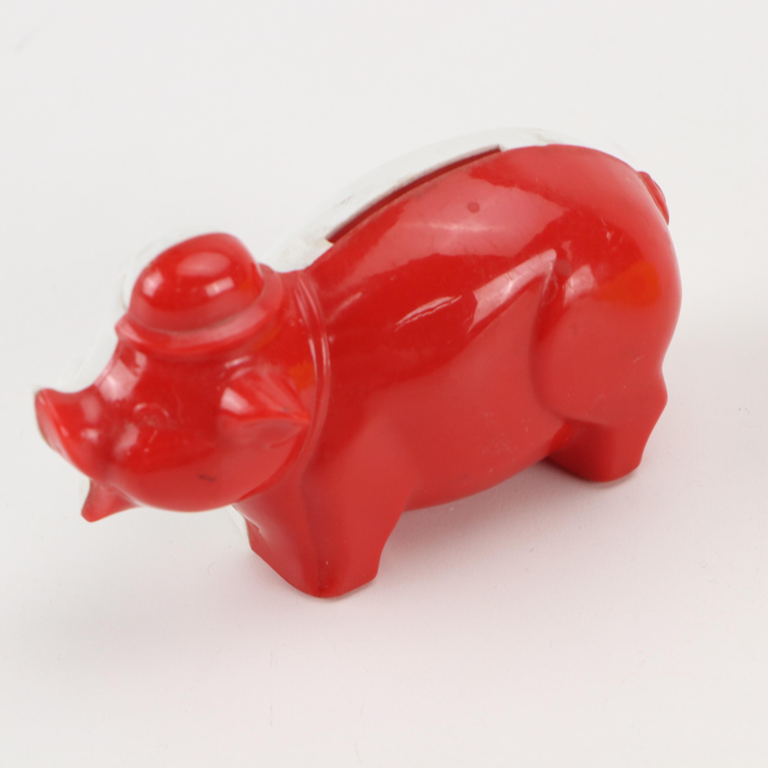 Set of Vintage Acrylic Novelty Piggy Coin Banks