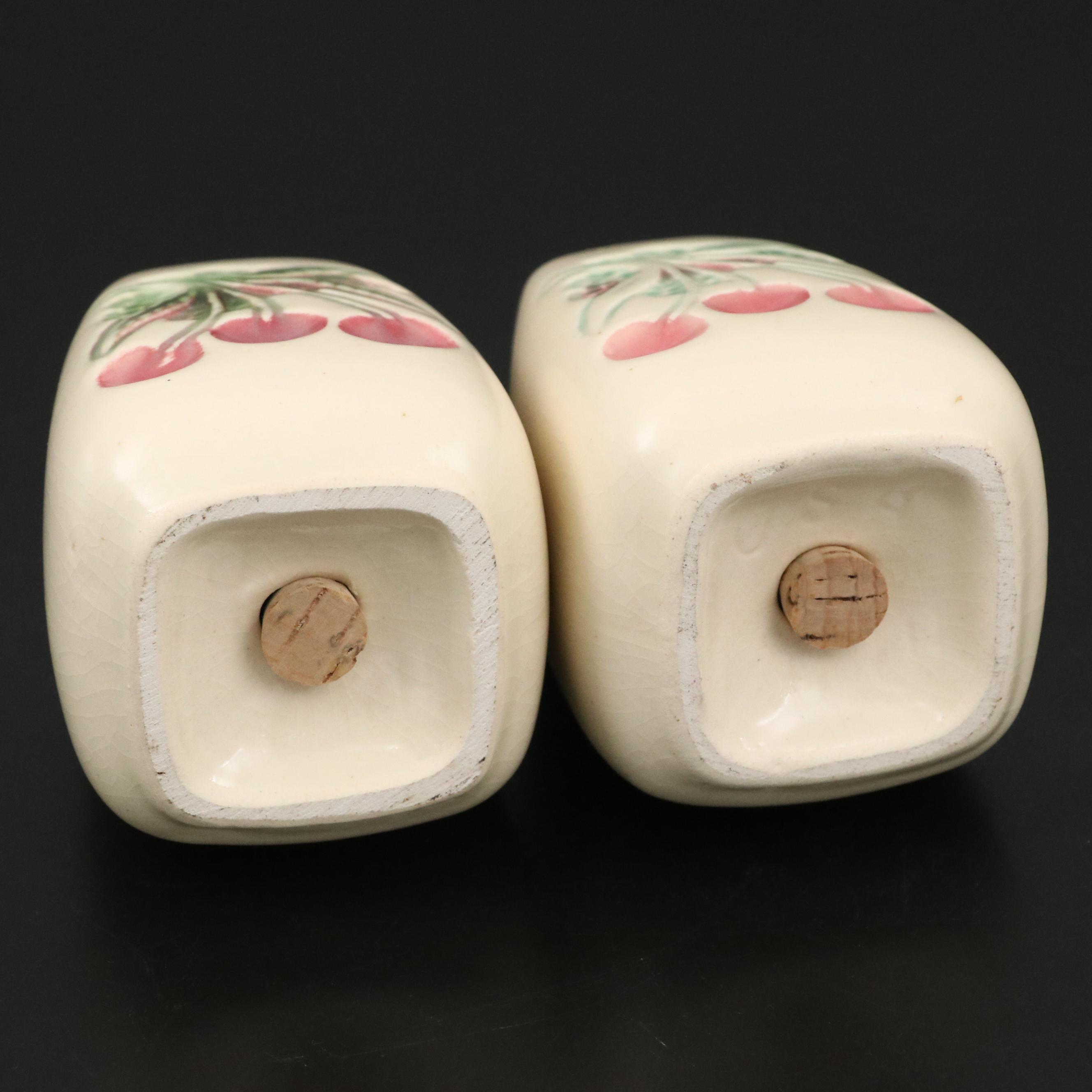 Brush McCoy Ceramic Cherry Pattern Cookie Jar with Shakers, Mid-20th Century