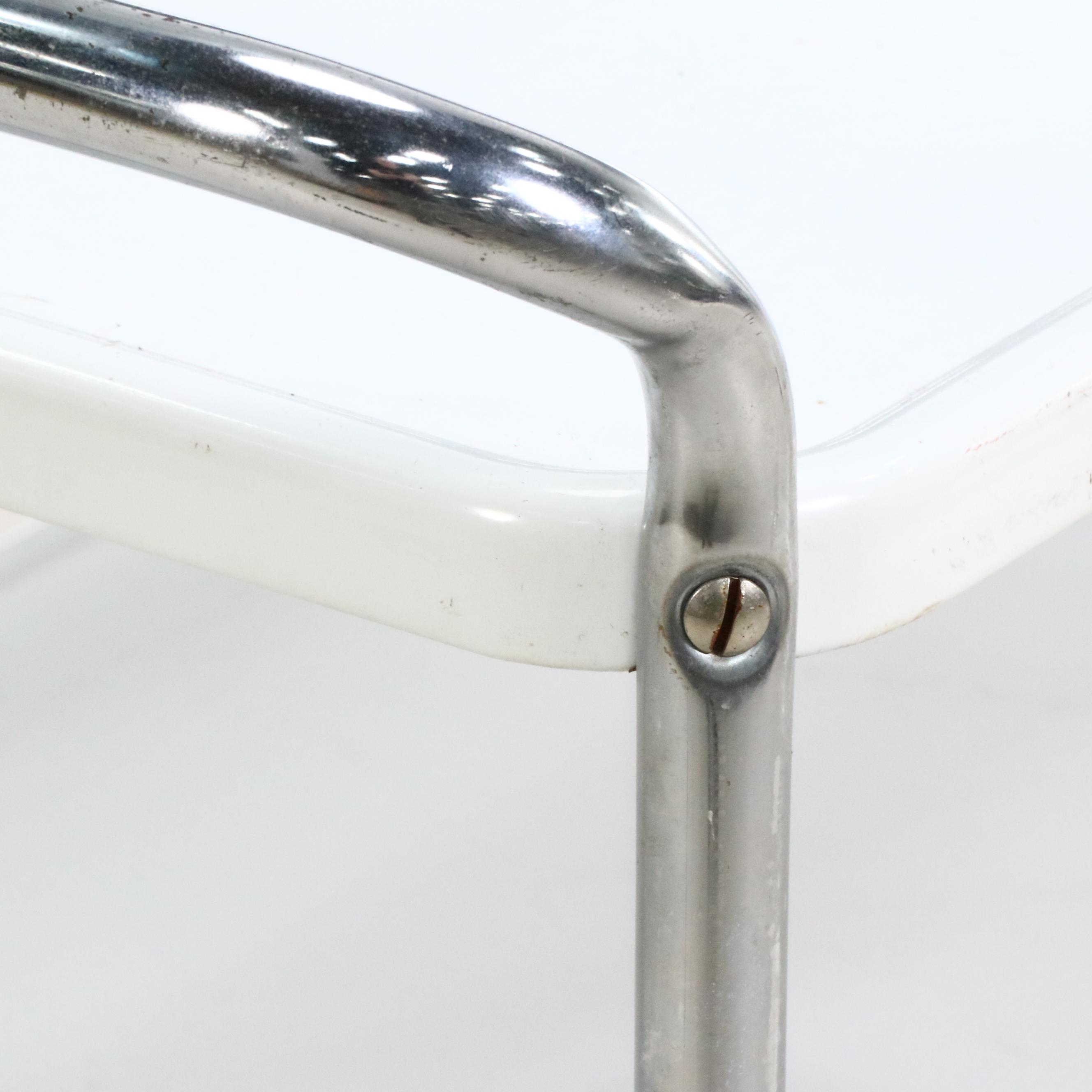 Vintage Cosco Enameled Metal and Tube Frame Rolling Cart