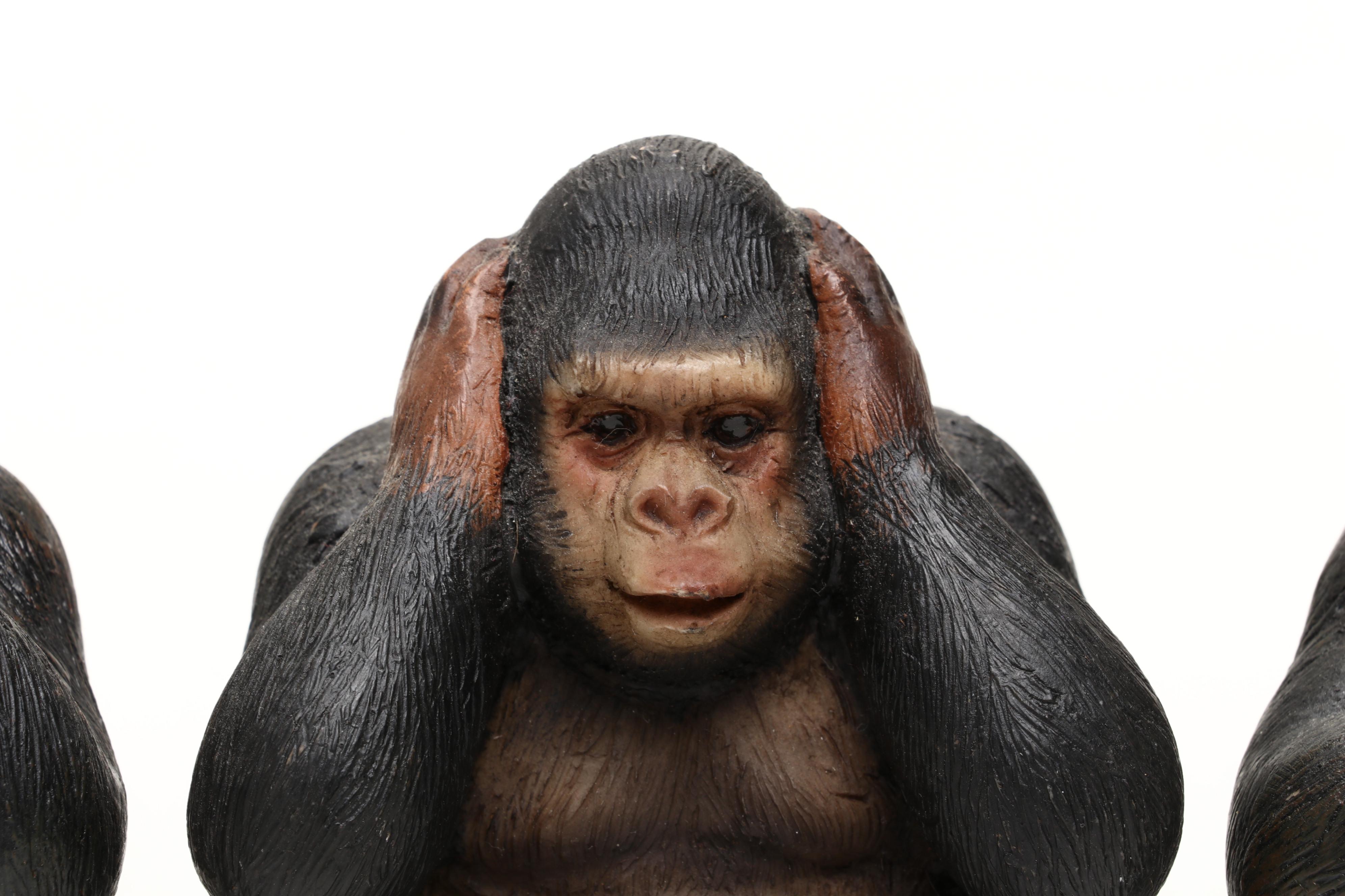 Ceramic "See No Evil, Hear No Evil, Speak No Evil" Monkey Figurines