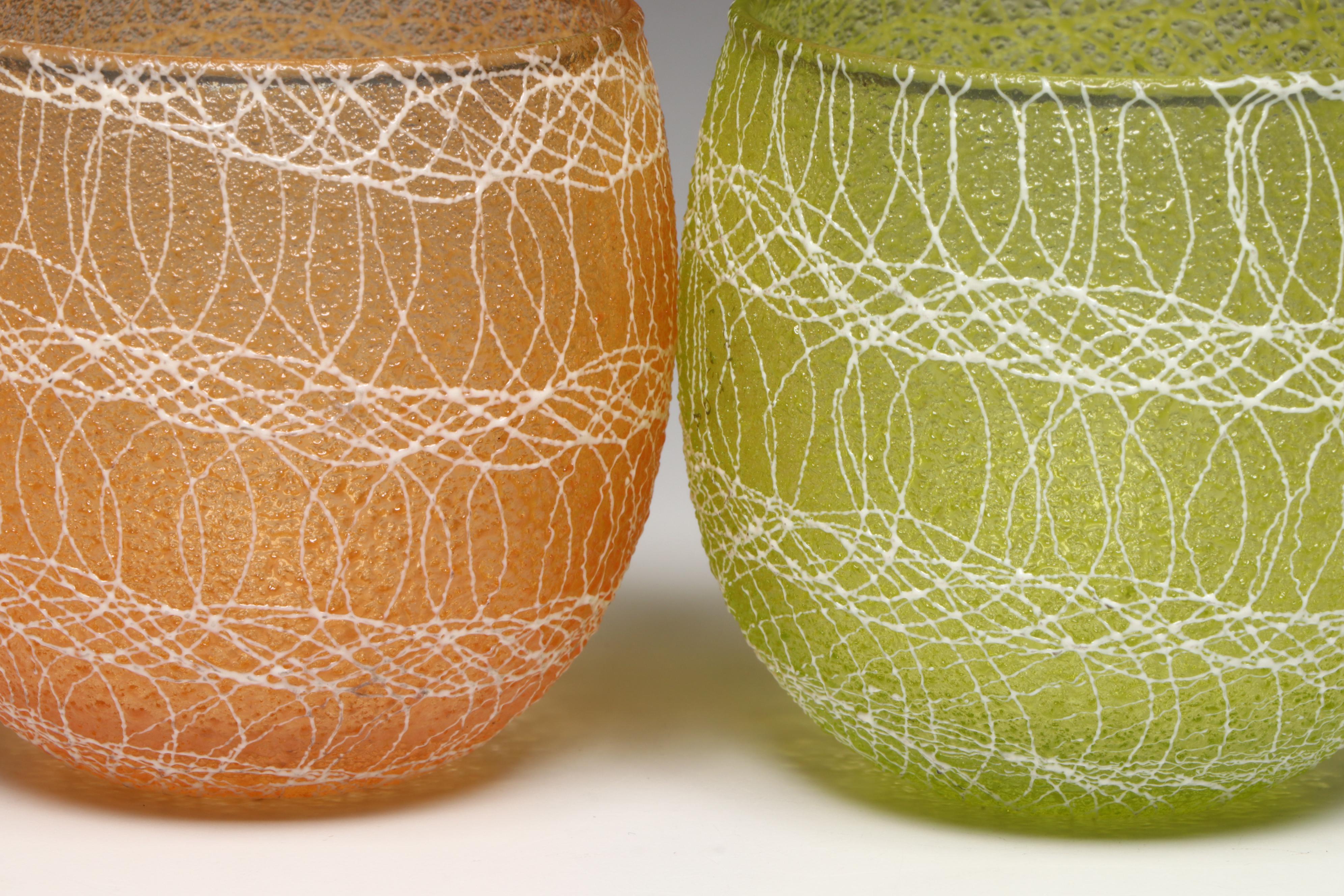 Glass Color Craft Spaghetti String Roly Poly Glasses with Striped Tumblers