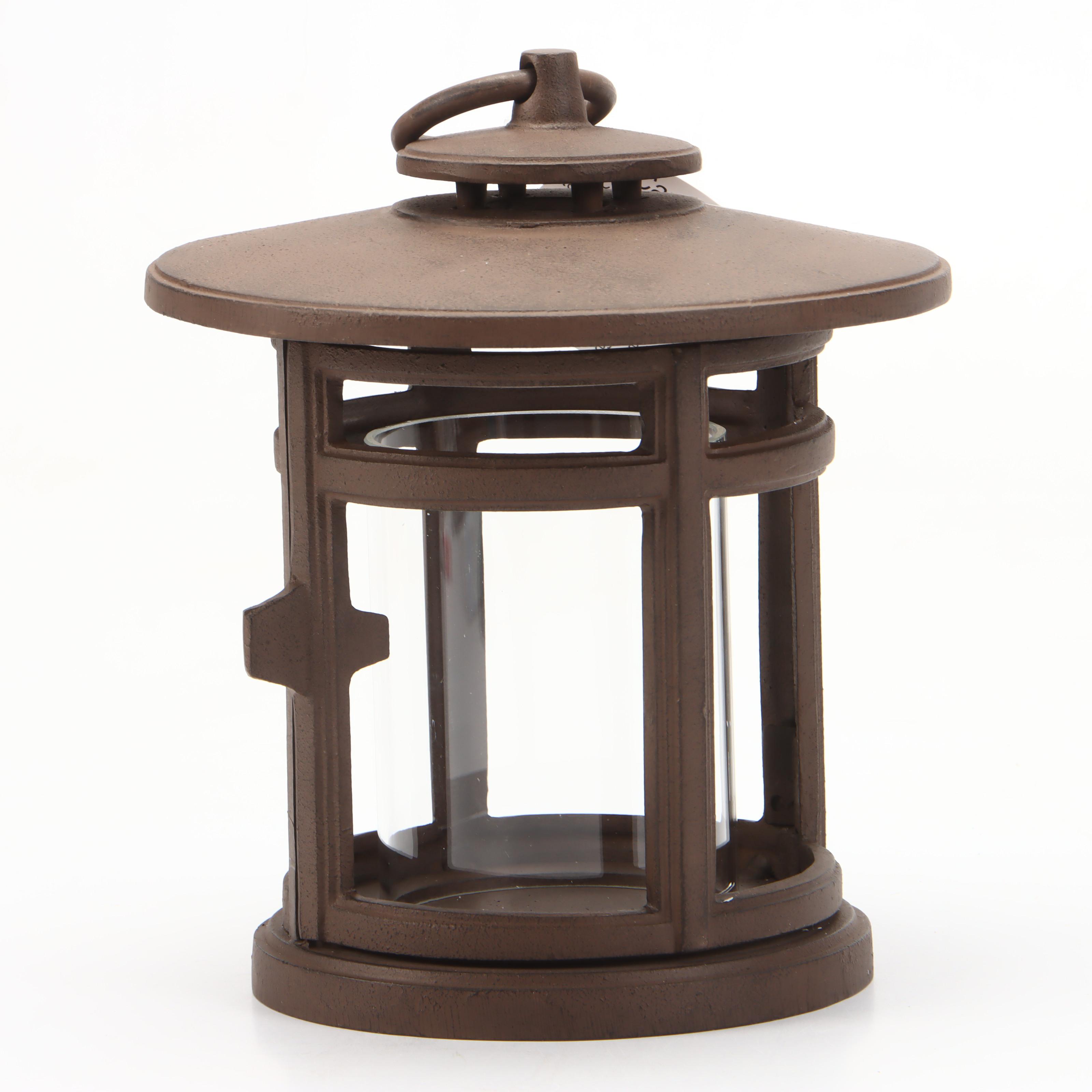 Pair of Restoration Hardware "Rutherford" Candle Pillar Lanterns