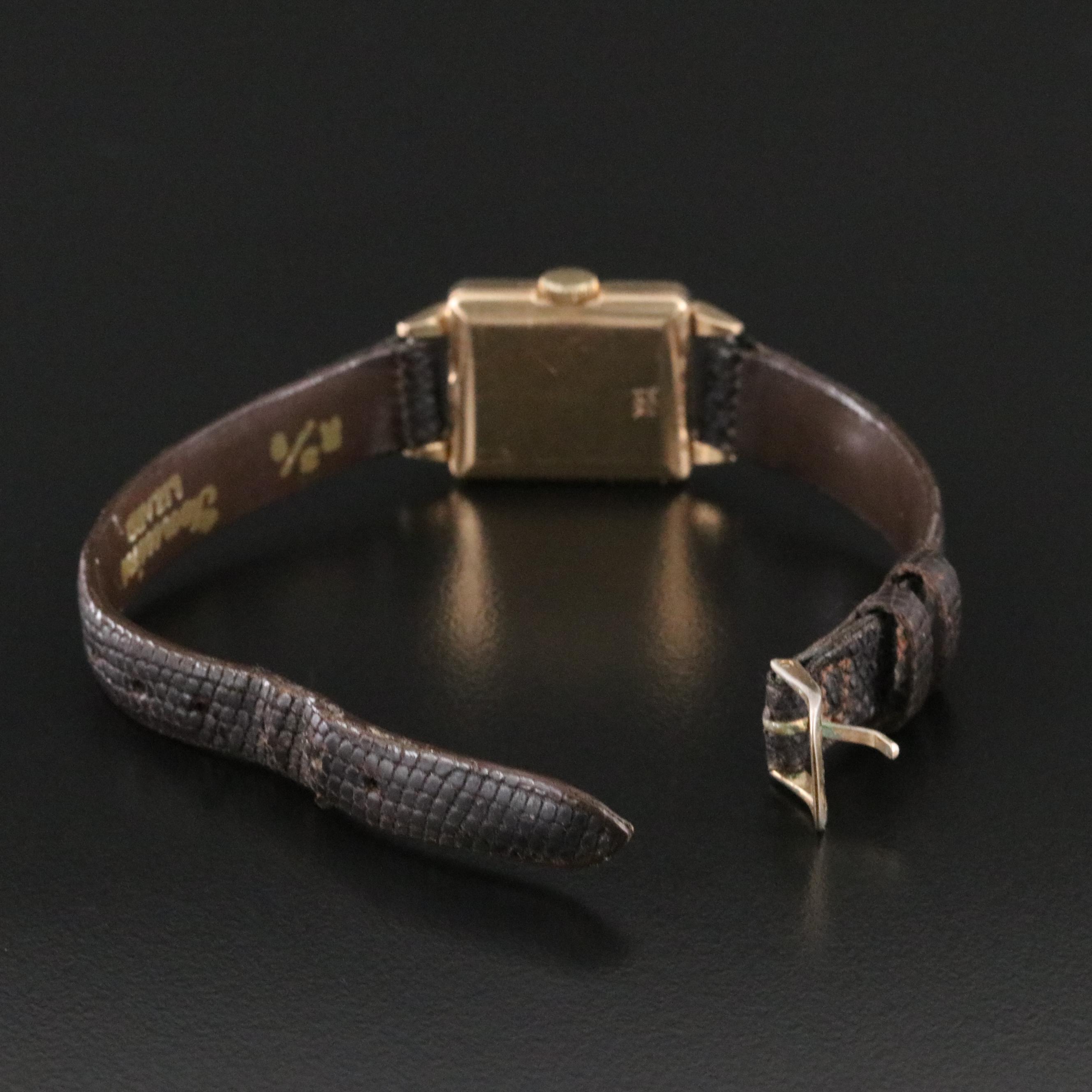 Vintage LeCoultre 14K Gold 17.5mm Manual Wind Watch