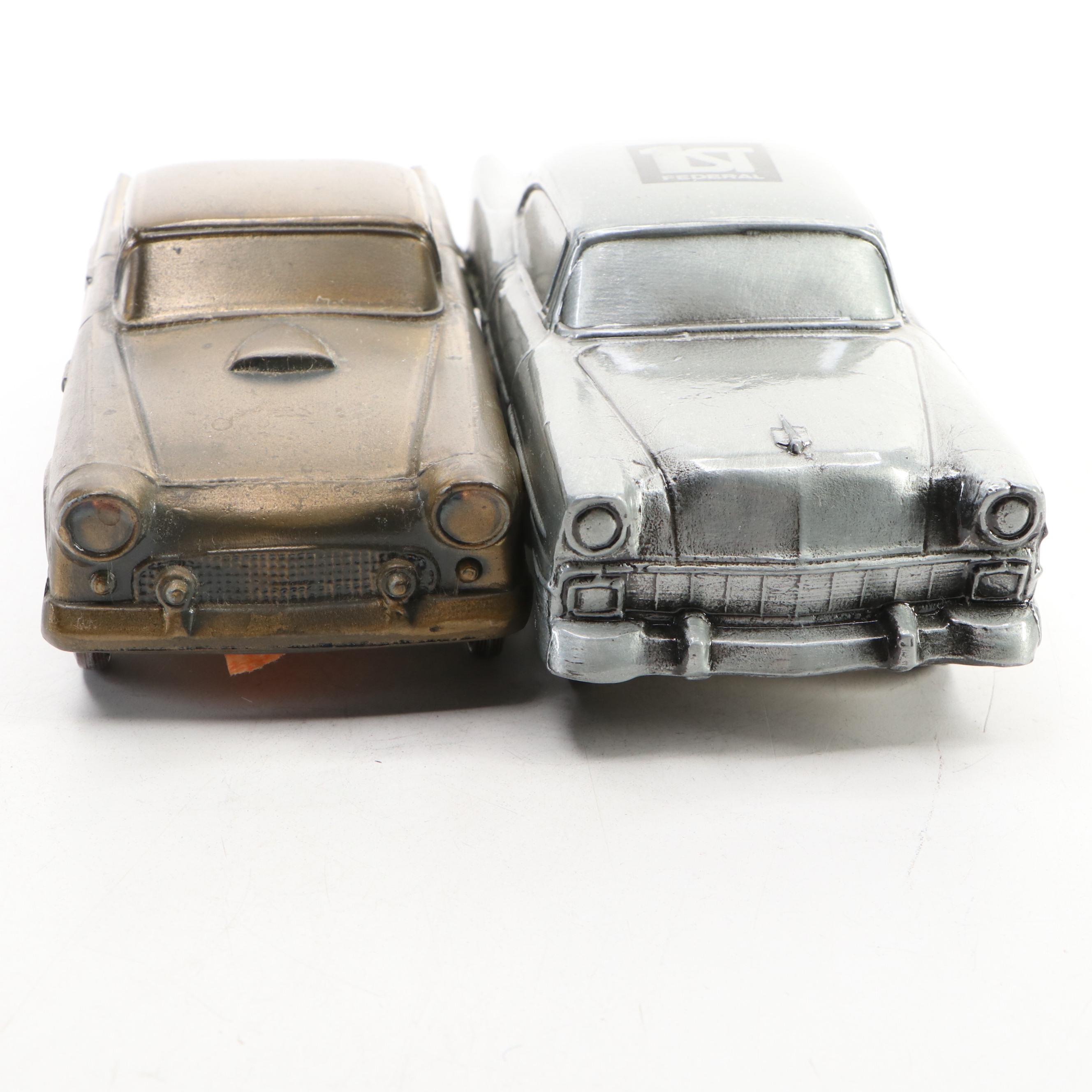 Banthrico Cast Metal Car Coin Banks, Mid to Late 20th Century