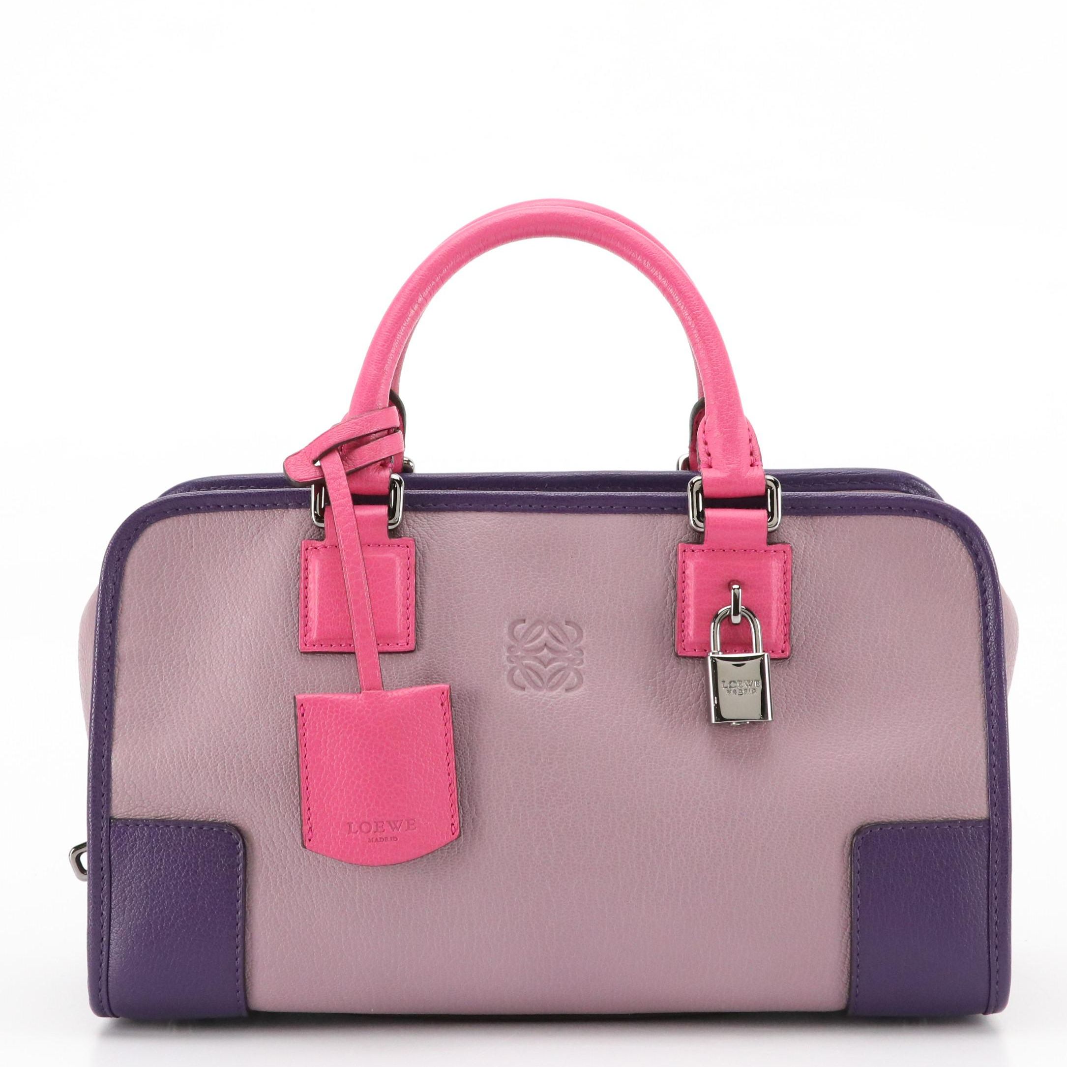 Loewe Amazona 28 Top Handle Bag in Tricolor Grained Leather