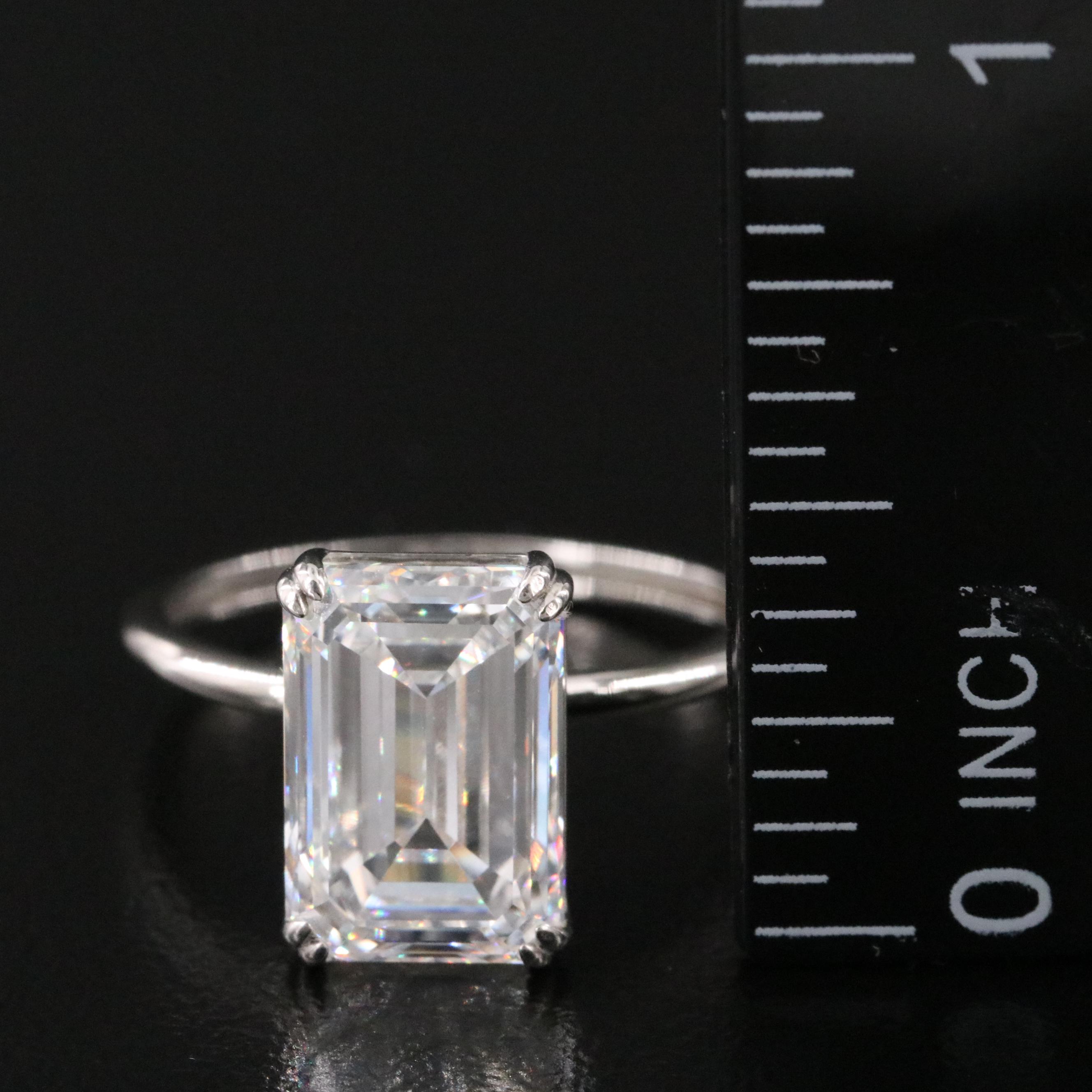 Platinum 4.72 CT Lab Grown Diamond Solitaire Ring with IGI Report