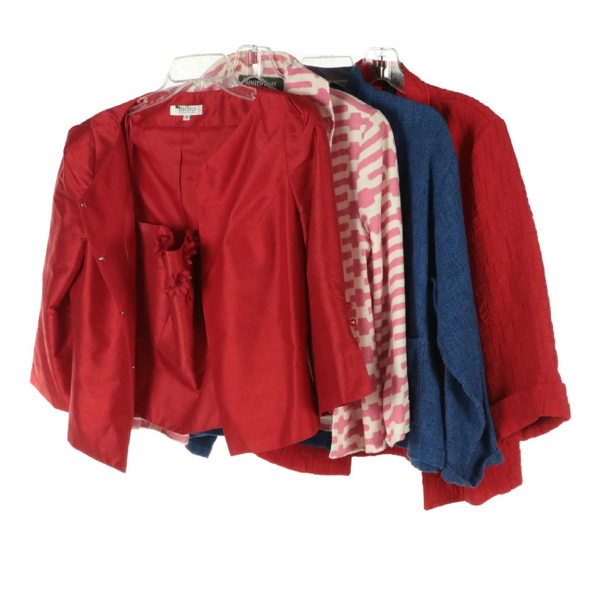 Bigio Red Silk Corset Top and Jacket, Painted Pony and Peck & Peck Jacket & More