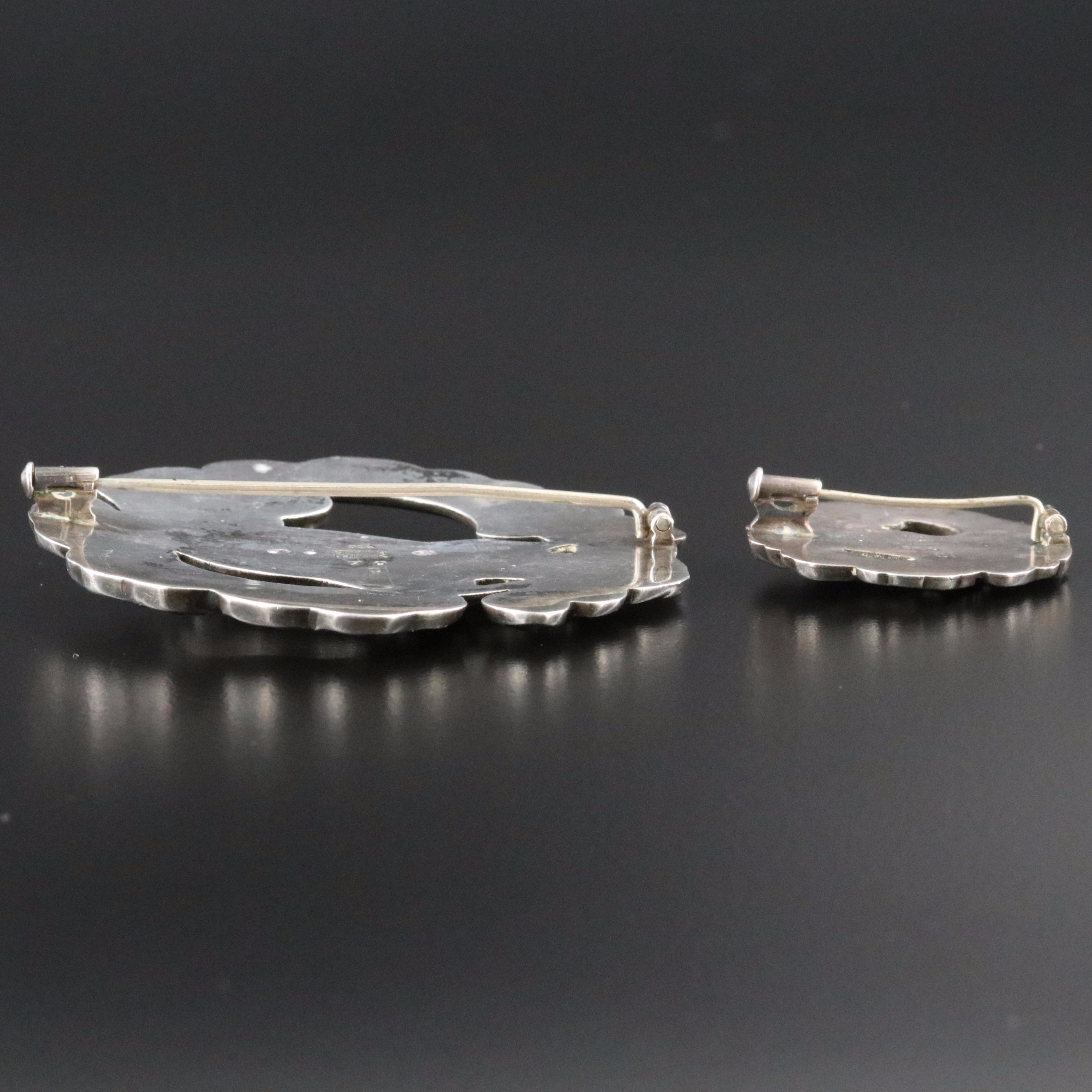 Kristian Mohl-Hansen for Georg Jensen Sterling Dove Brooch No. 70 and 134