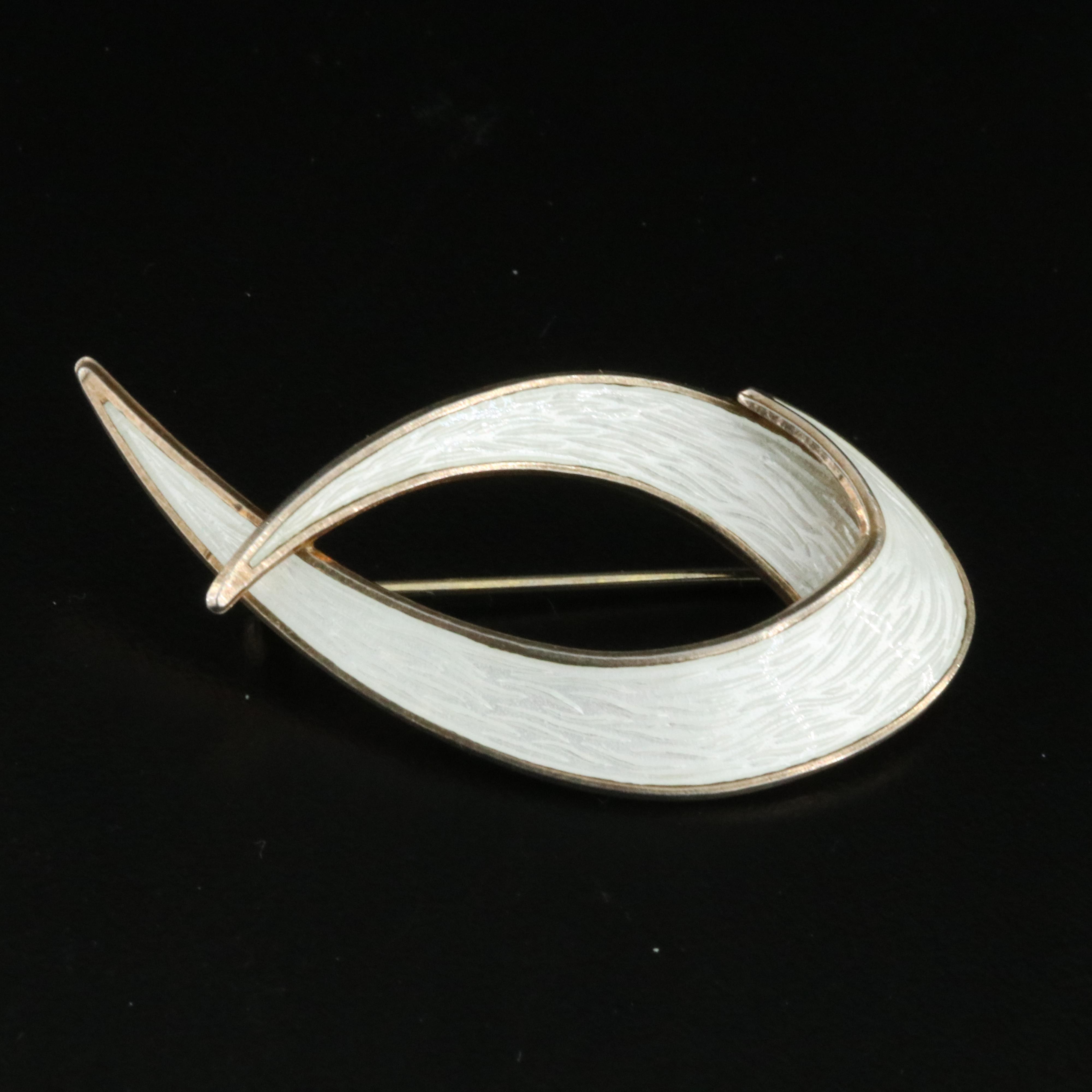 Ivar T. Holth Sterling Enamel Swirl Brooch