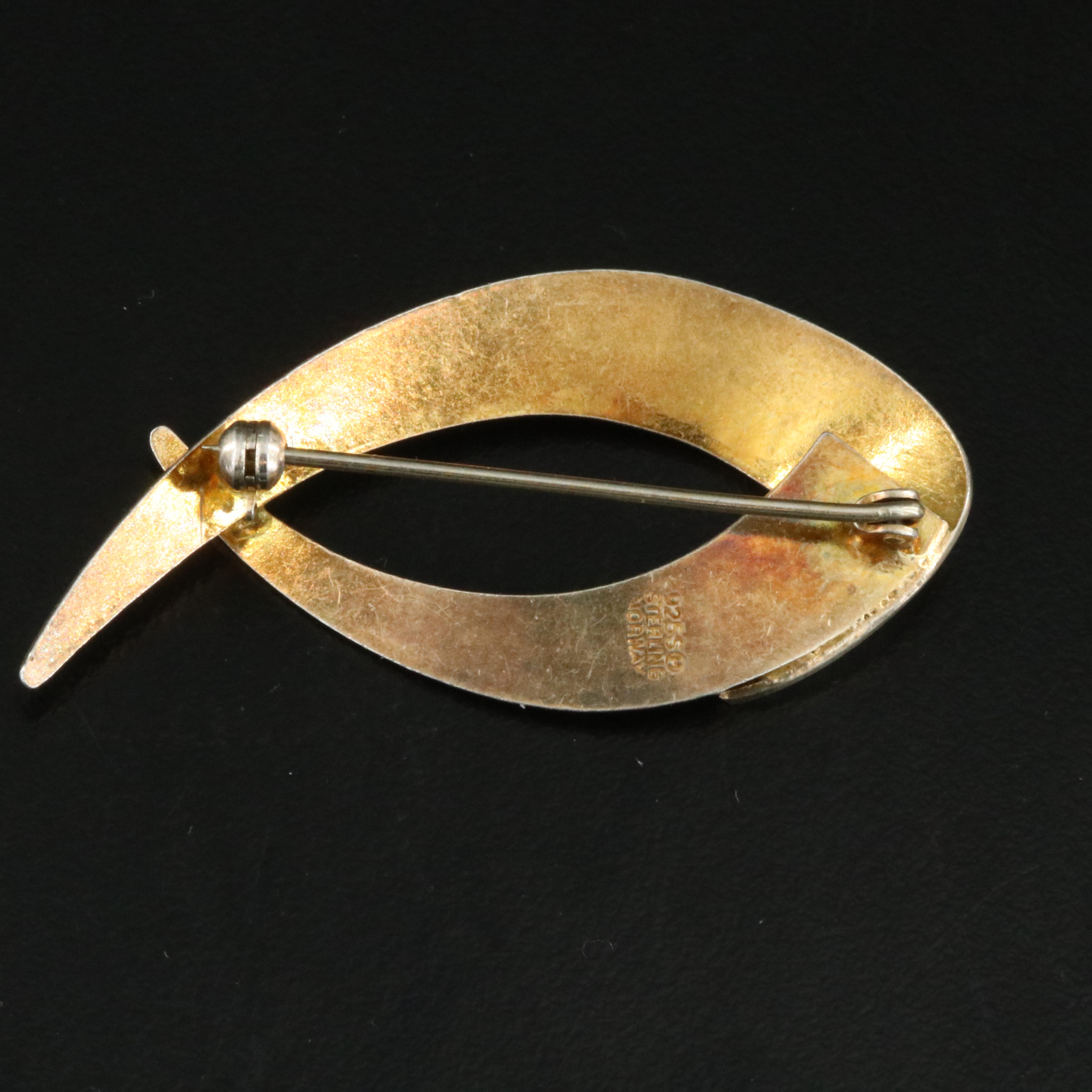 Ivar T. Holth Sterling Enamel Swirl Brooch