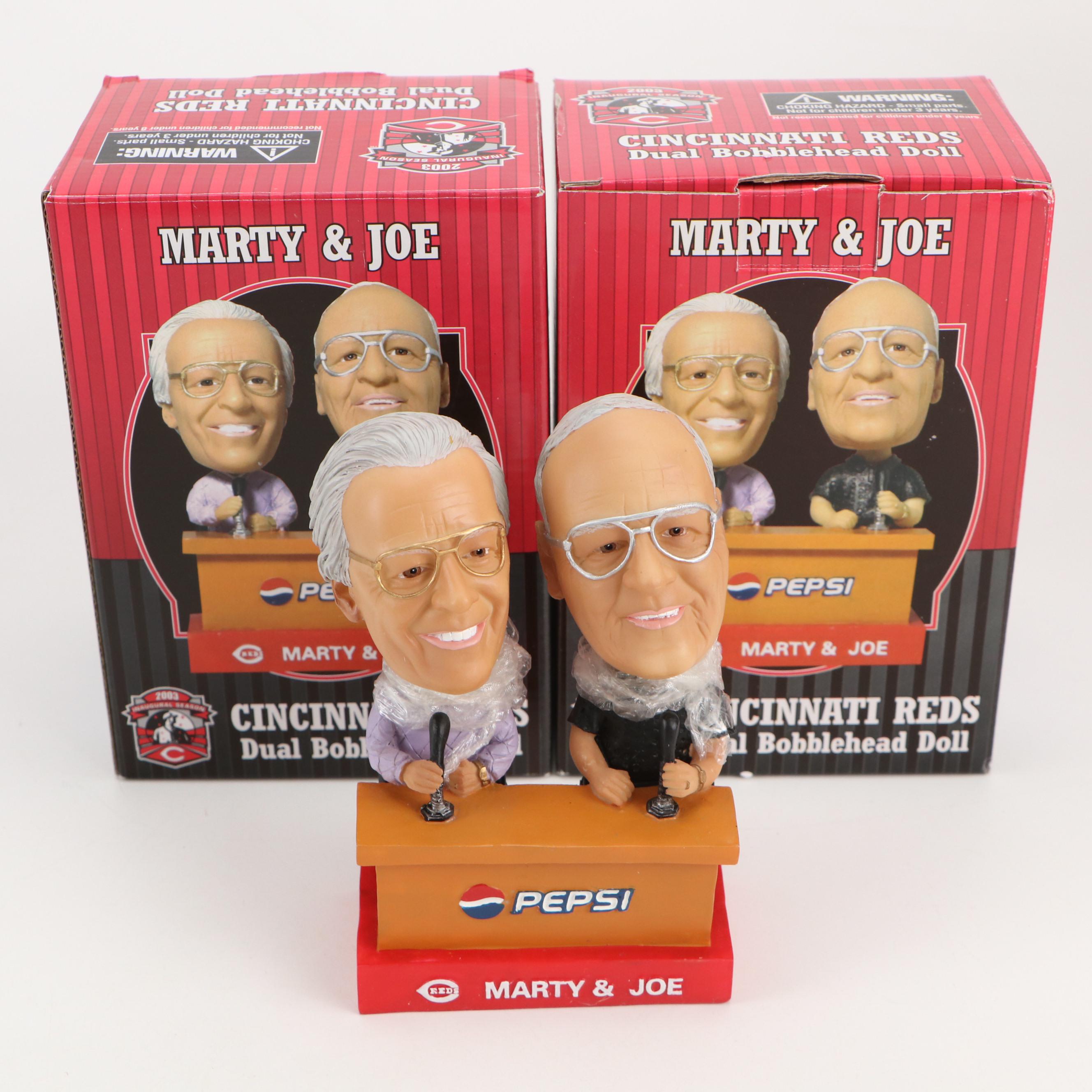 Marty Brennaman Signed Bobblehead with Bob Huggins Bobblehead and More
