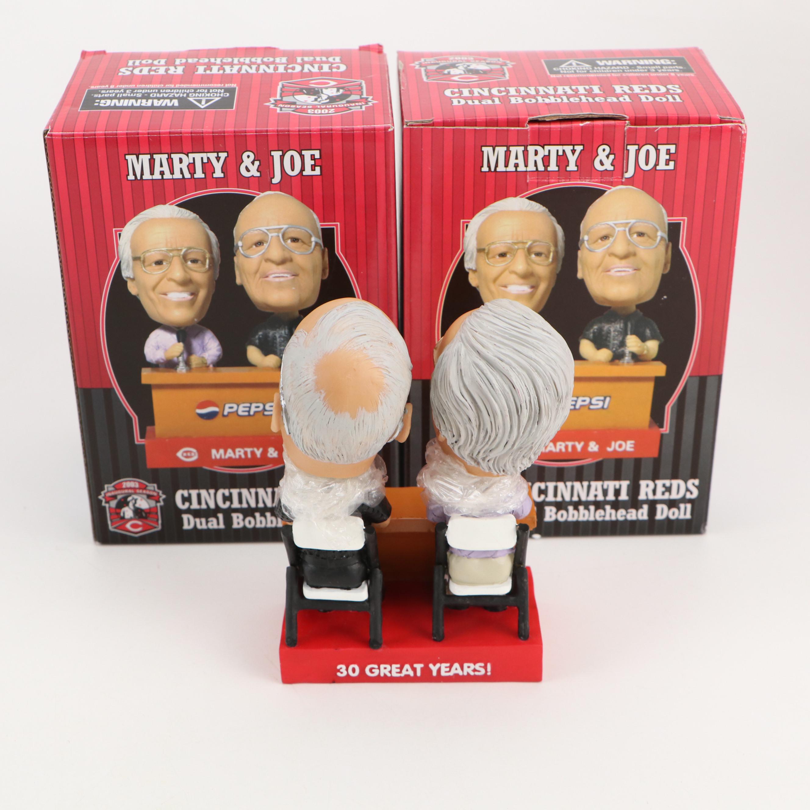 Marty Brennaman Signed Bobblehead with Bob Huggins Bobblehead and More