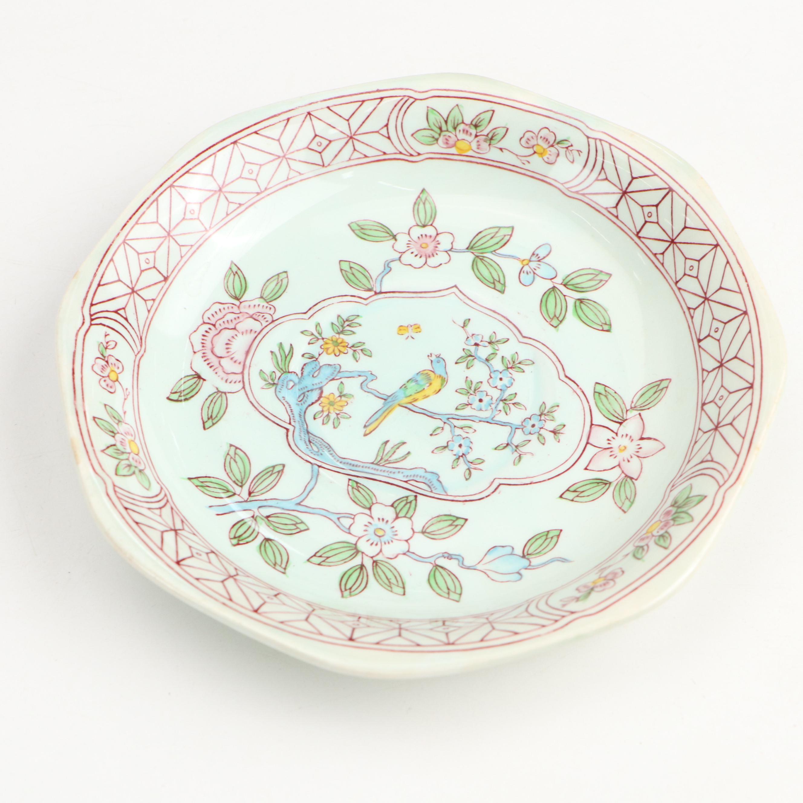 Adams English Ironstone "Singapore Bird" Ironstone Dinnerware, 20th Century