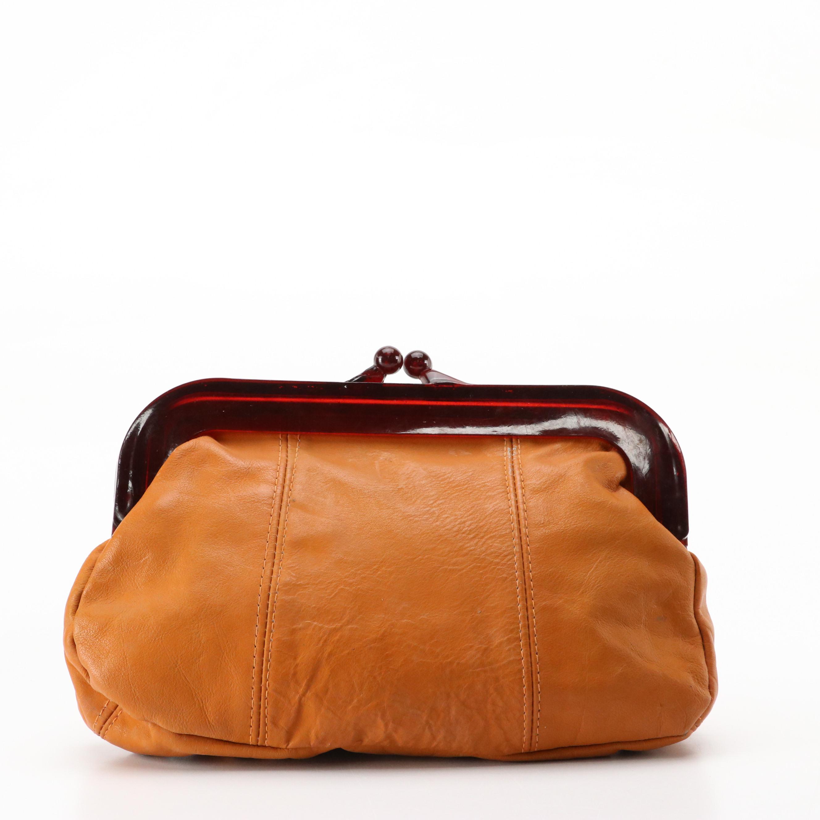 White Metal Mesh Front Flap Crossbody and Kisslock Clutch in Leather