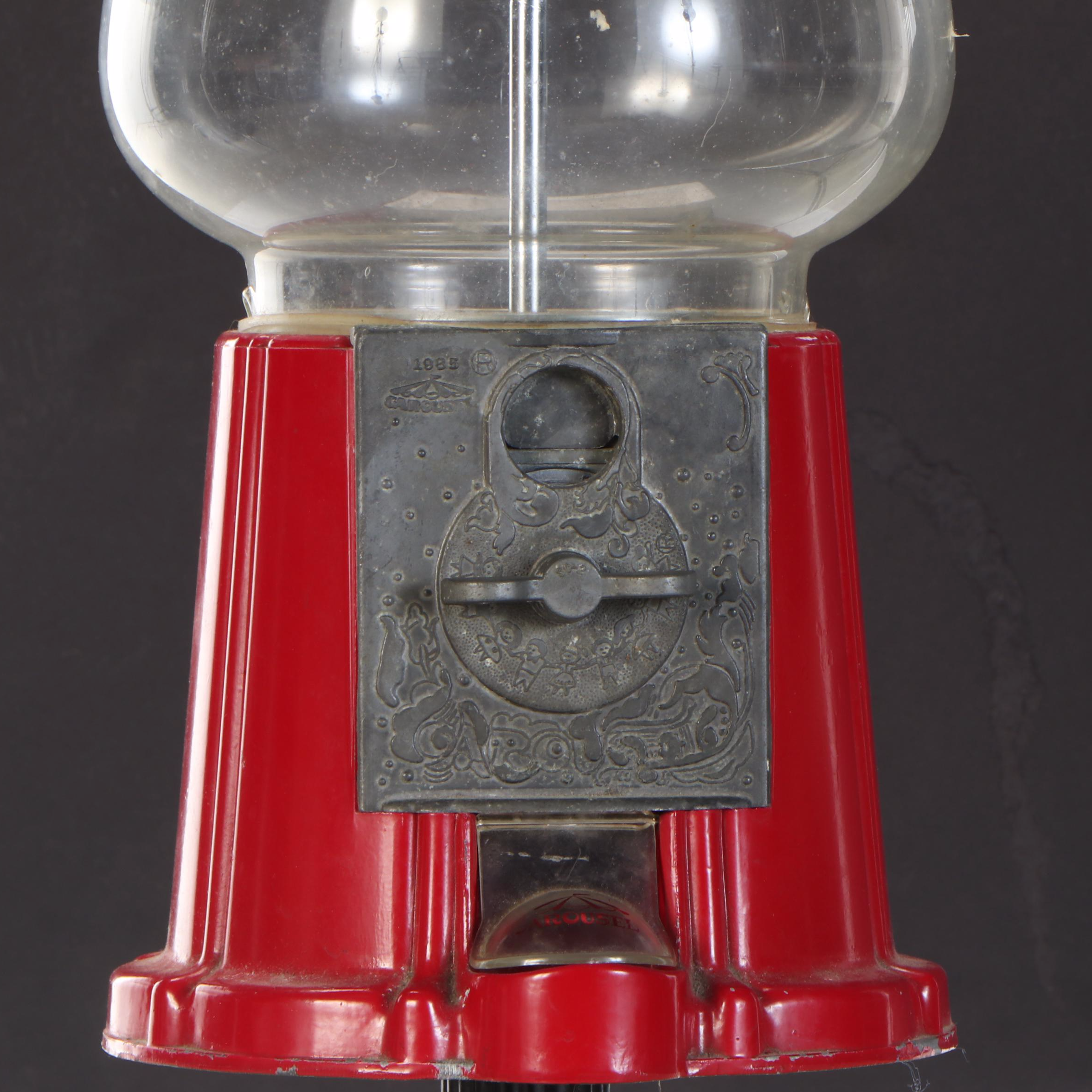Carousel Industries No. 89-J-004842 Gumball Machine with Cast Iron Stand, 1985