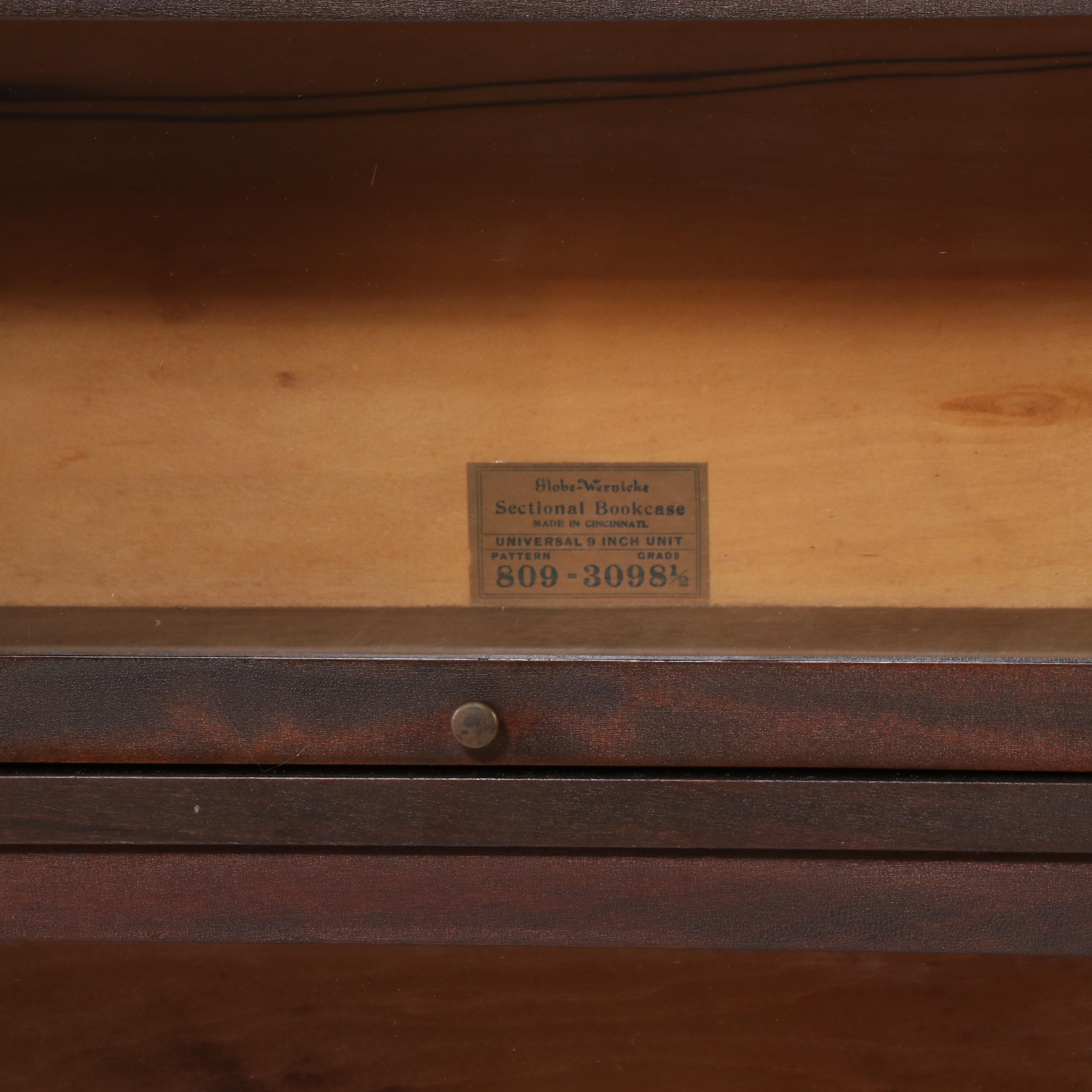 Globe-Wernicke Mahogany Four-Tier Barrister's Bookcase, 20th Century