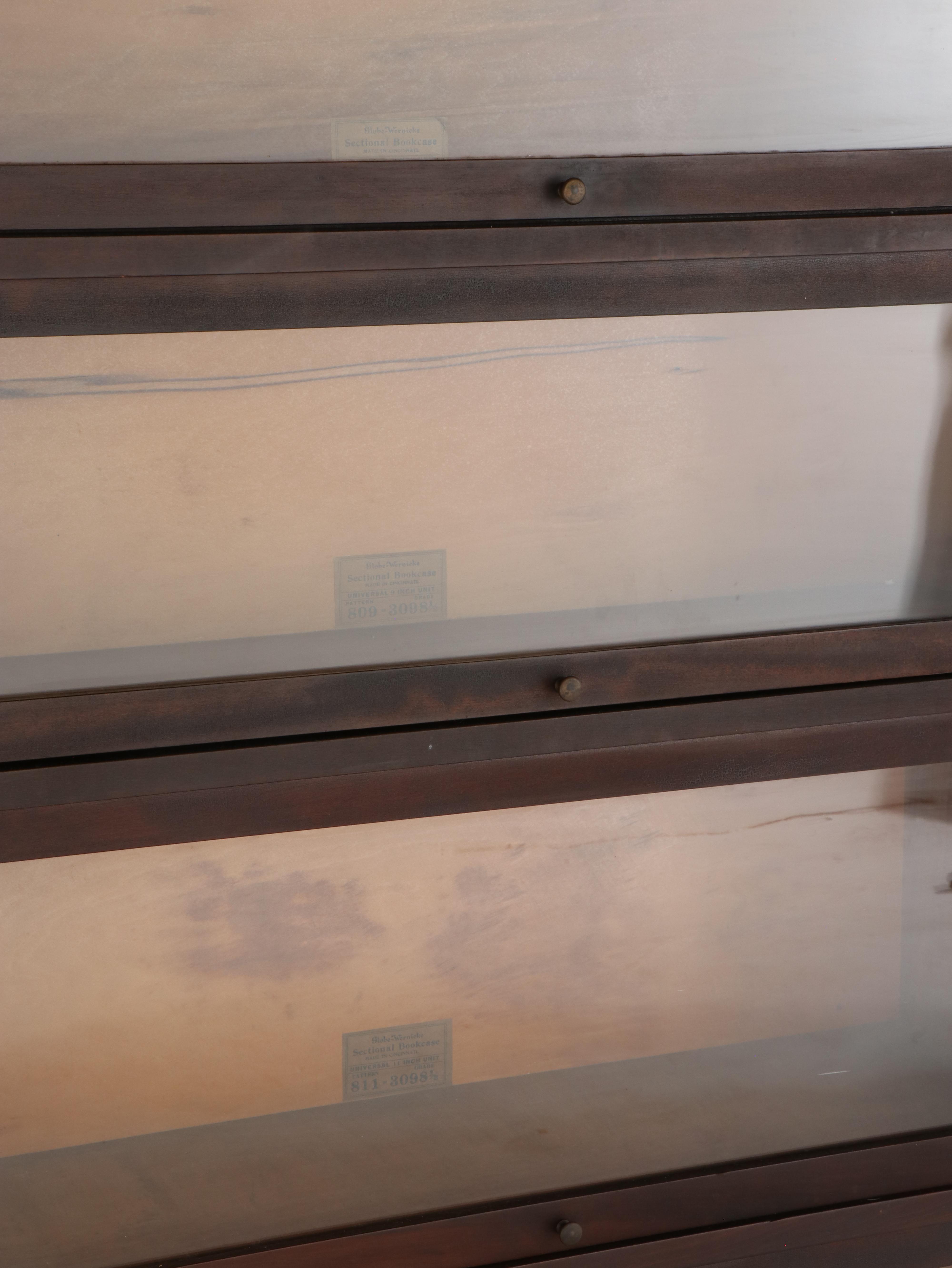 Globe-Wernicke Mahogany Four-Tier Barrister's Bookcase, 20th Century