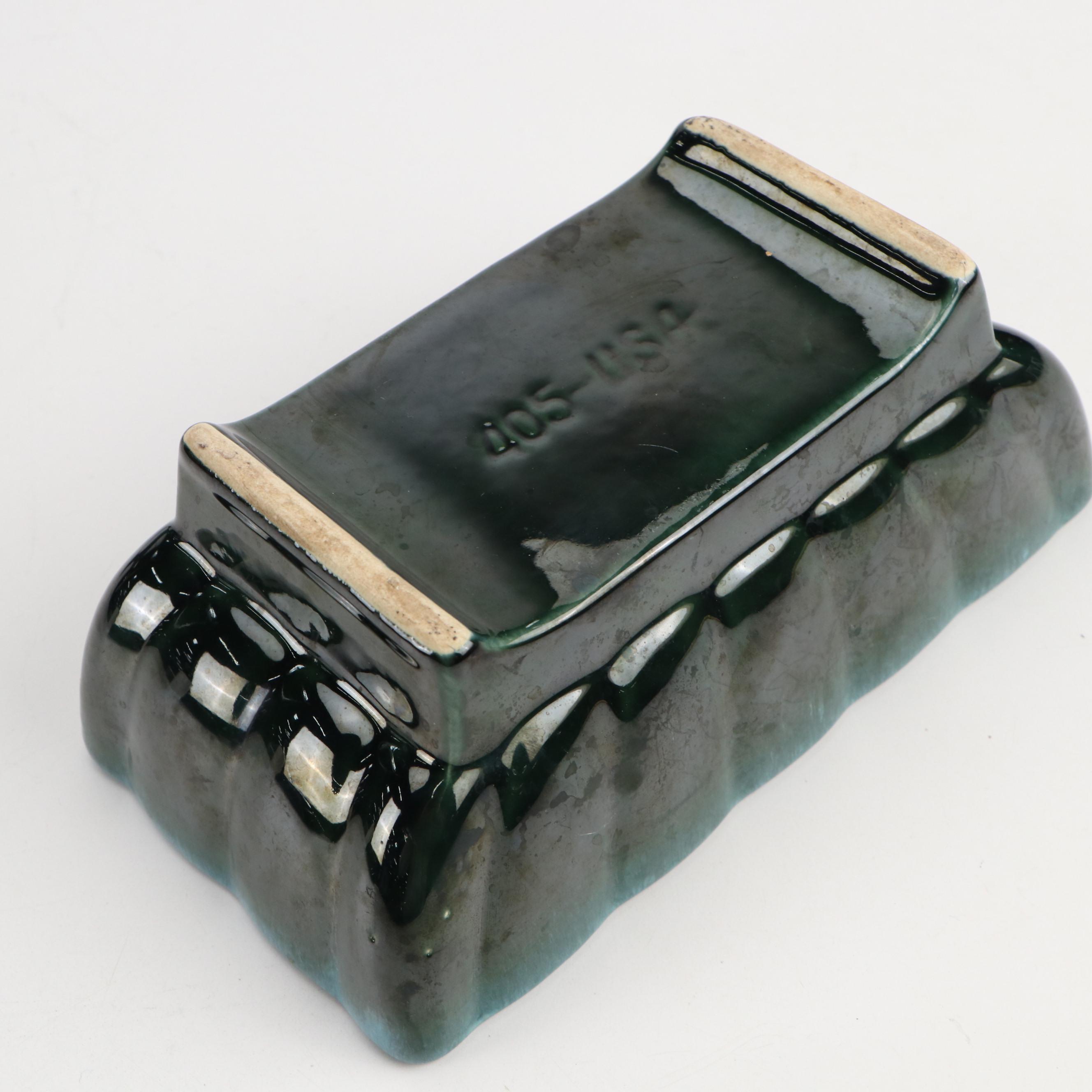 Hull Pottery Stoneware Forest Green Glaze Planters and Vases, 20th Century