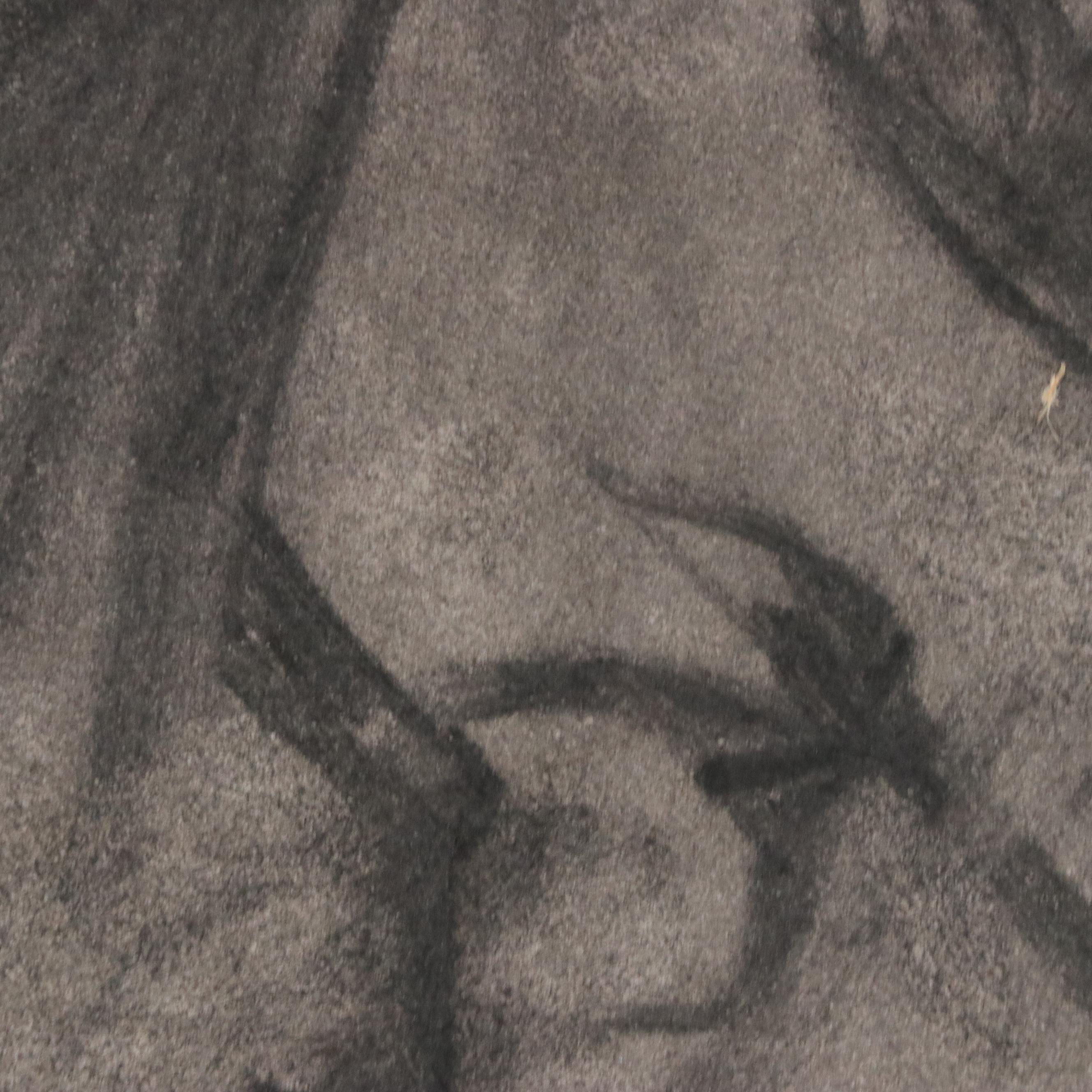 Jack Meanwell Abstract Figurative Charcoal Drawing, Late 20th Century