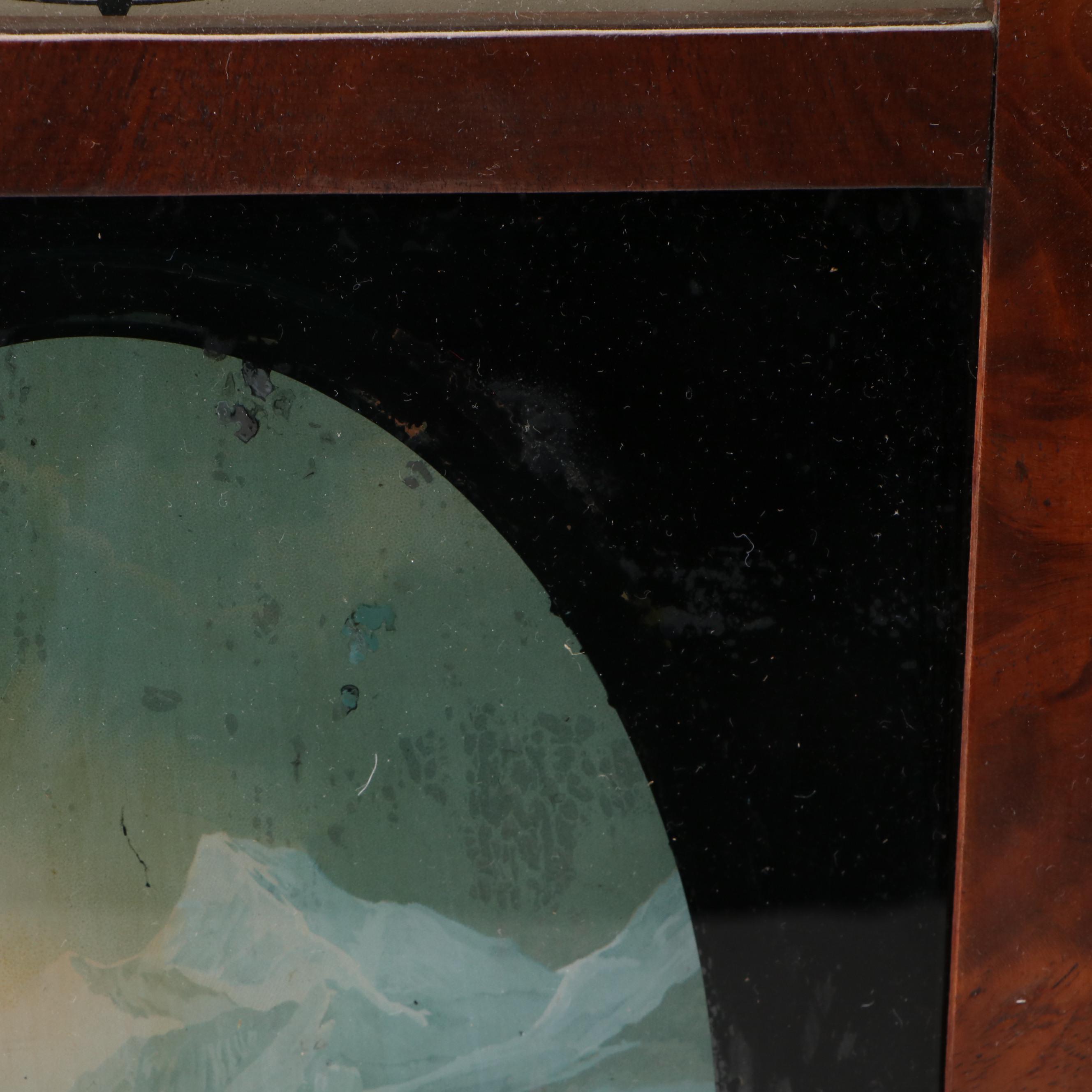 Seth Thomas Rosewood and Reverse Painted Panel Polar Bear Scene Ogee Clock