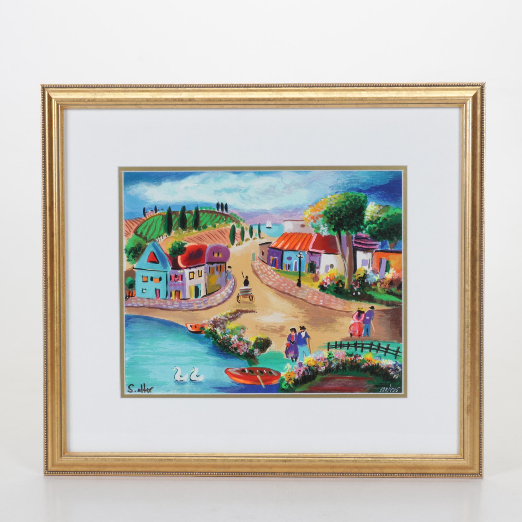 Shlomo Alter Limited Edition Serigraph "In The Country"