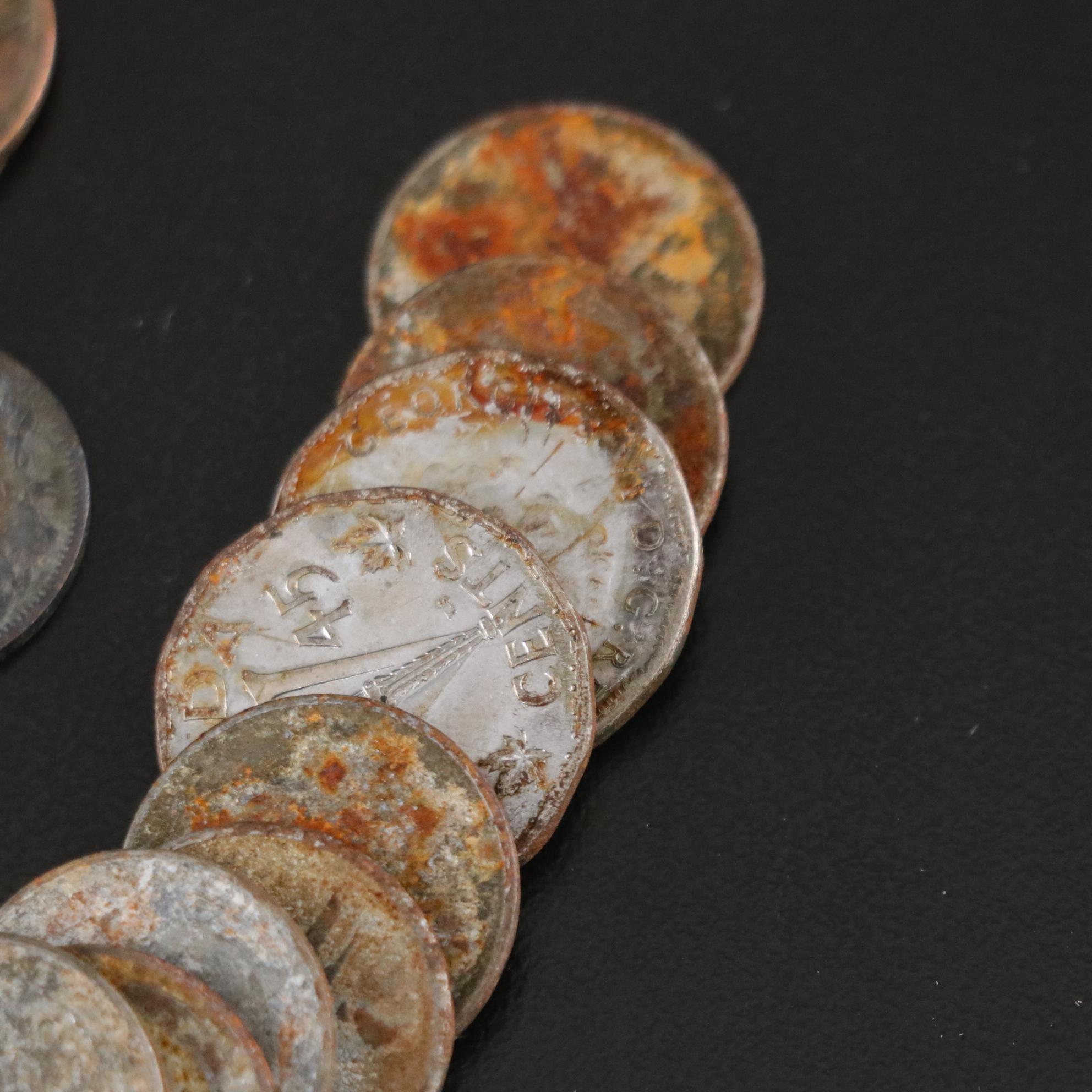 1827 Large Cent with Indian Head and Lincoln Pennies and Other Coins