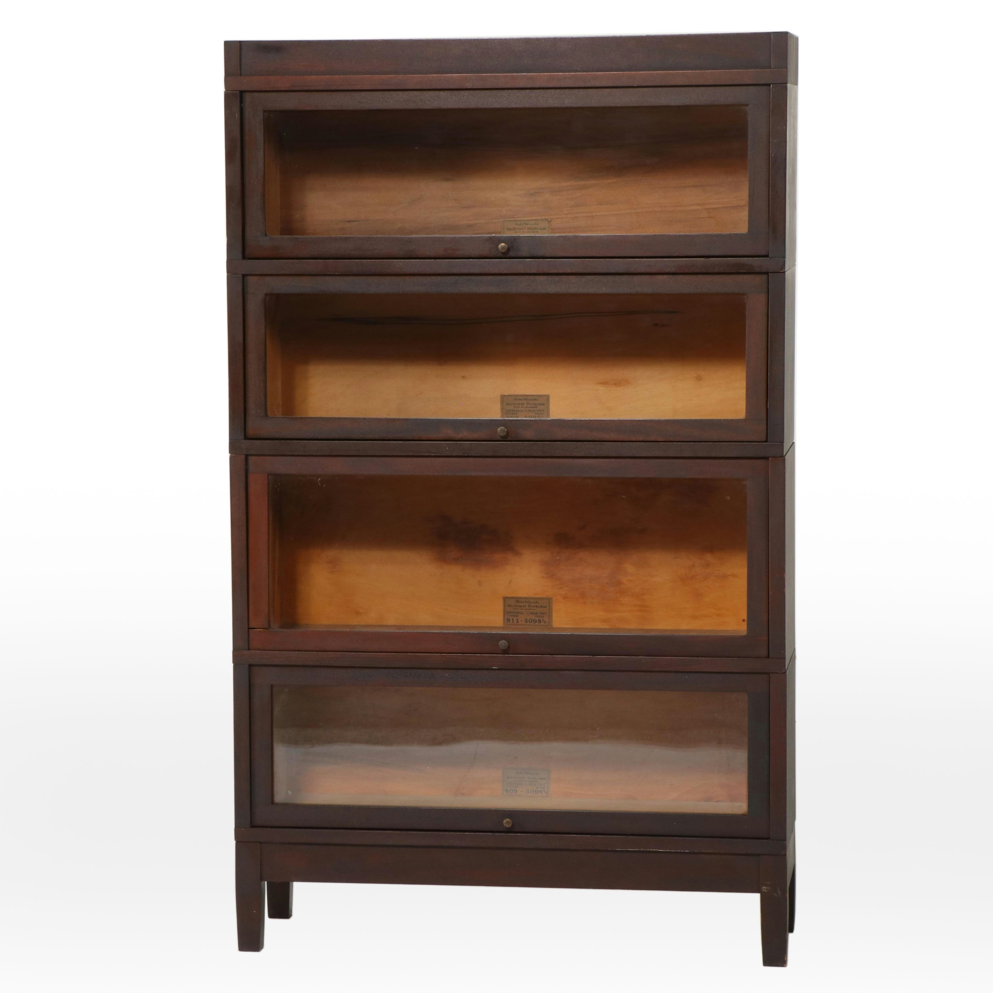 Globe-Wernicke Mahogany Four-Tier Barrister's Bookcase, 20th Century