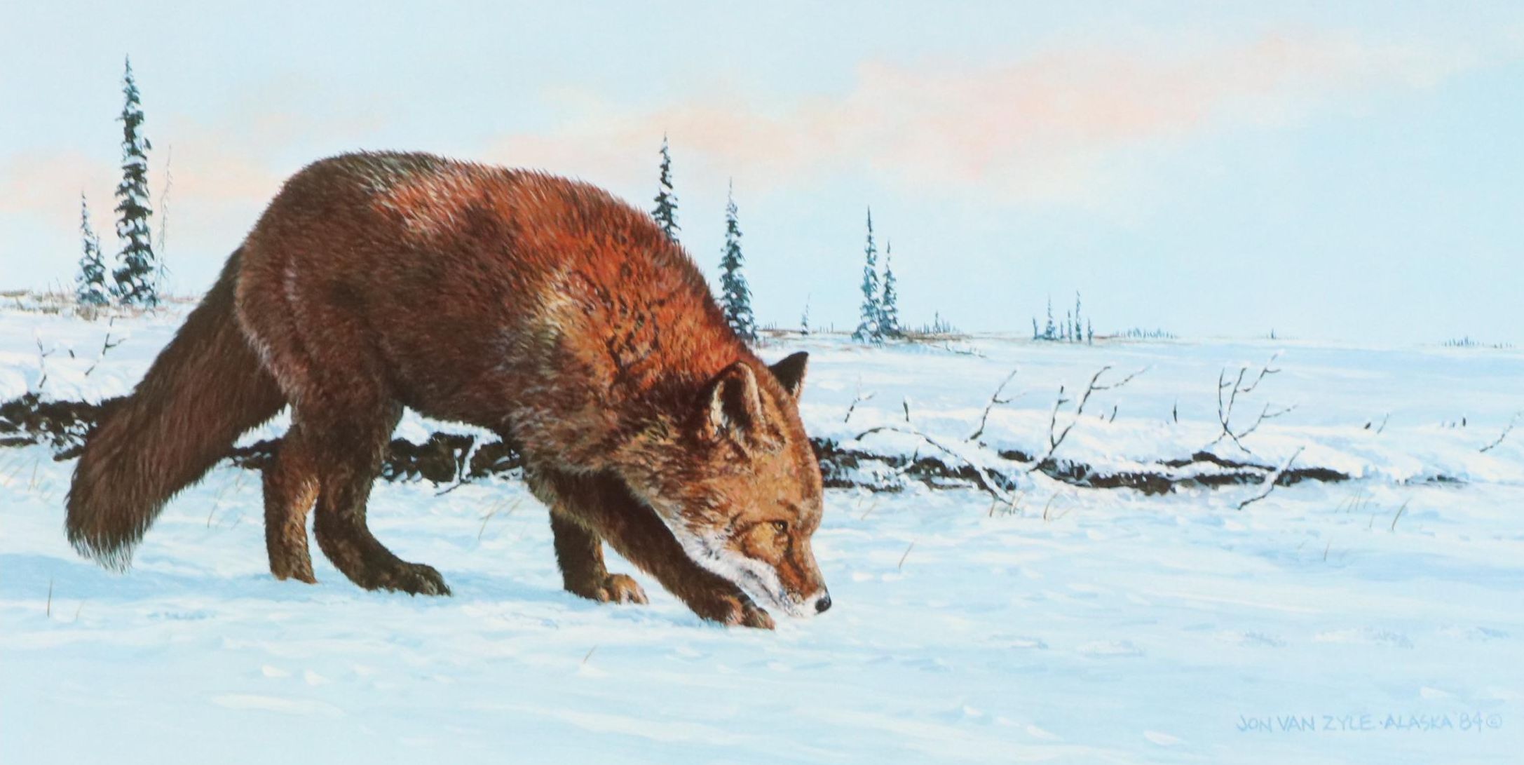 John Van Zyle Offset Lithograph "Sly Hunter," 1984