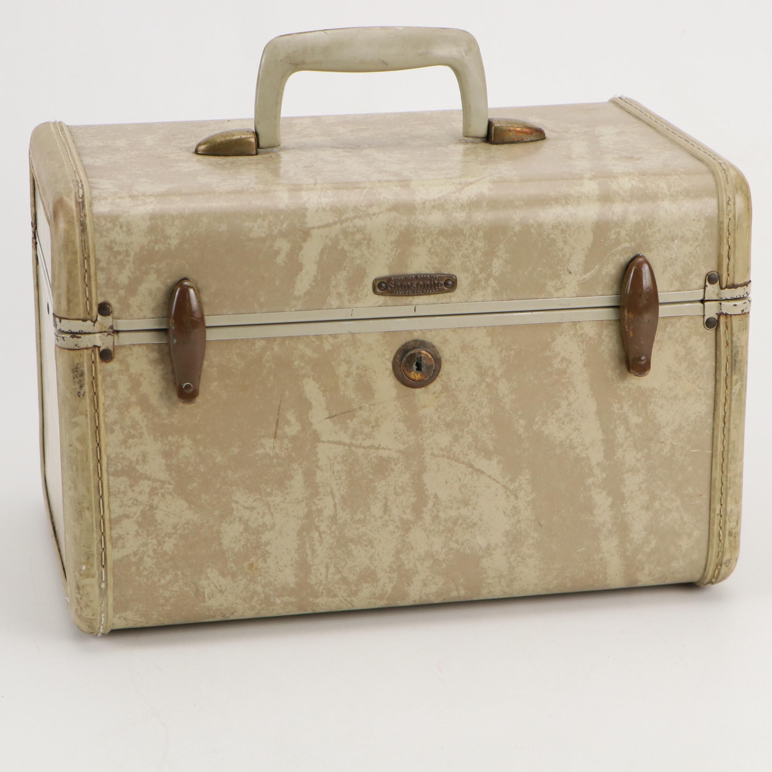 Shwayder Bros. Samsonite Vinyl Train Case, Mid to Late 20th Century