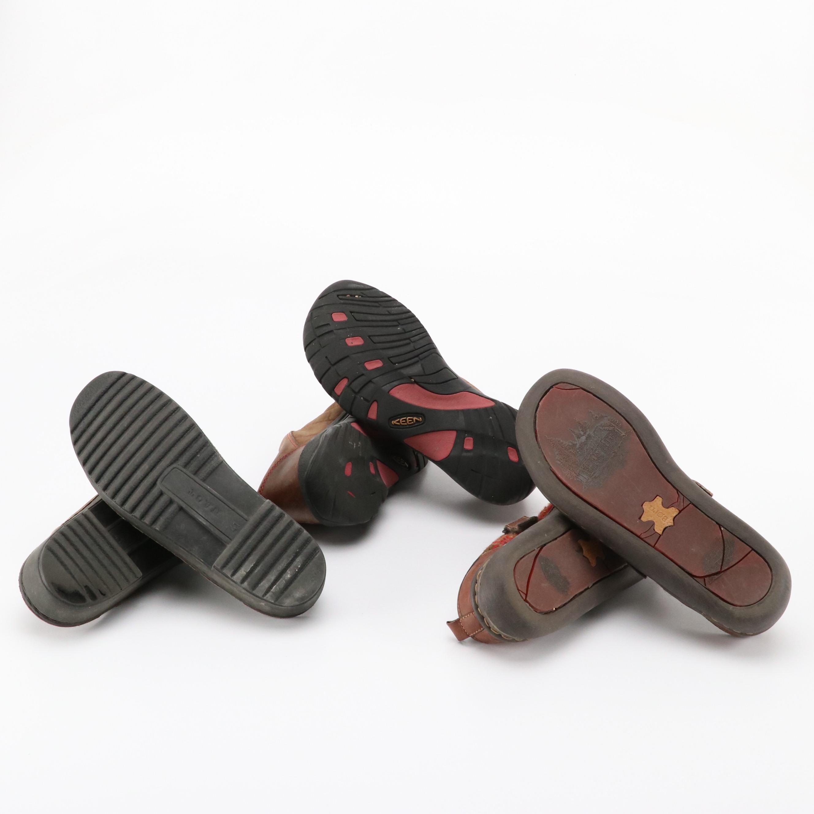 Naot and Børn Open-Back Clogs and Keen Walking Shoes with Boxes