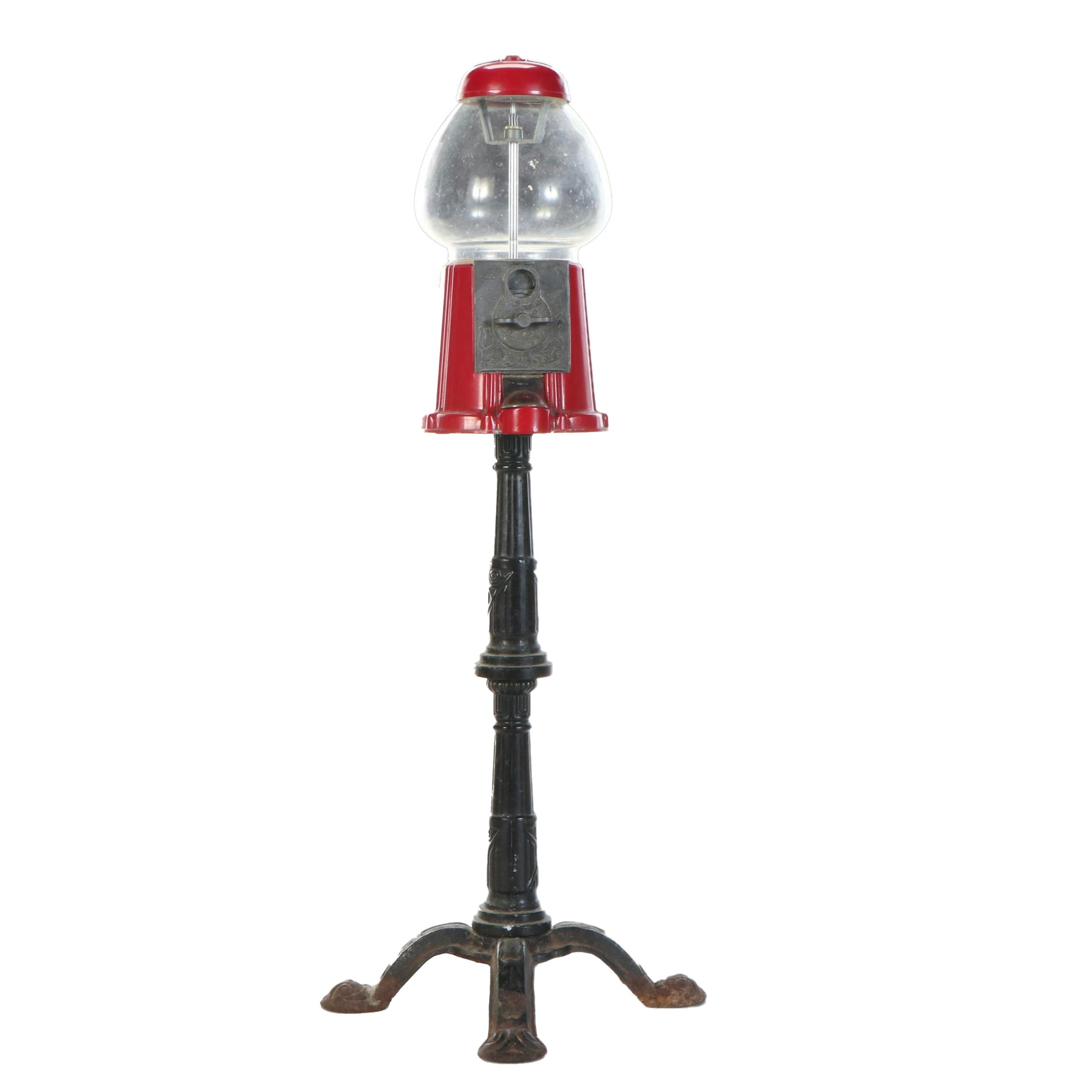 Carousel Industries No. 89-J-004842 Gumball Machine with Cast Iron Stand, 1985