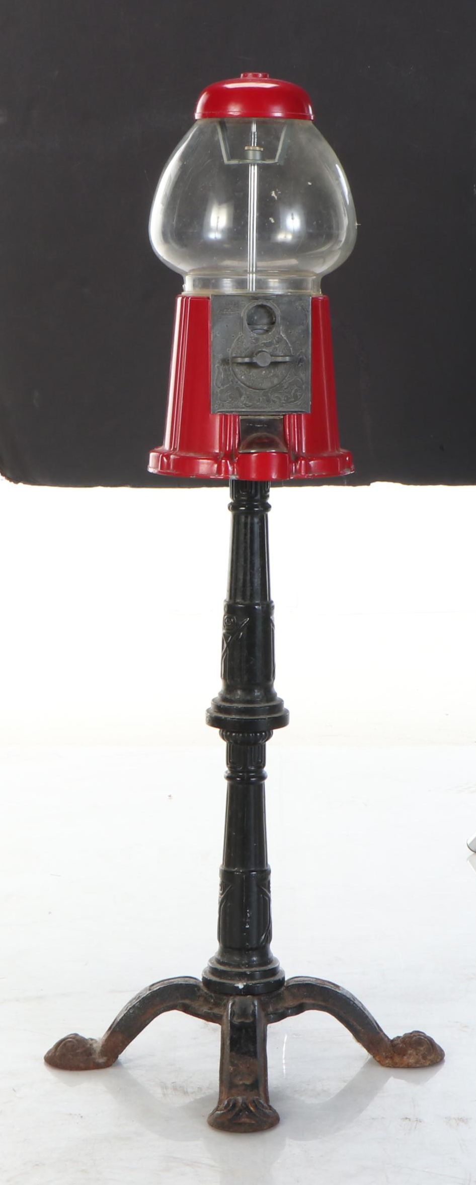 Carousel Industries No. 89-J-004842 Gumball Machine with Cast Iron Stand, 1985