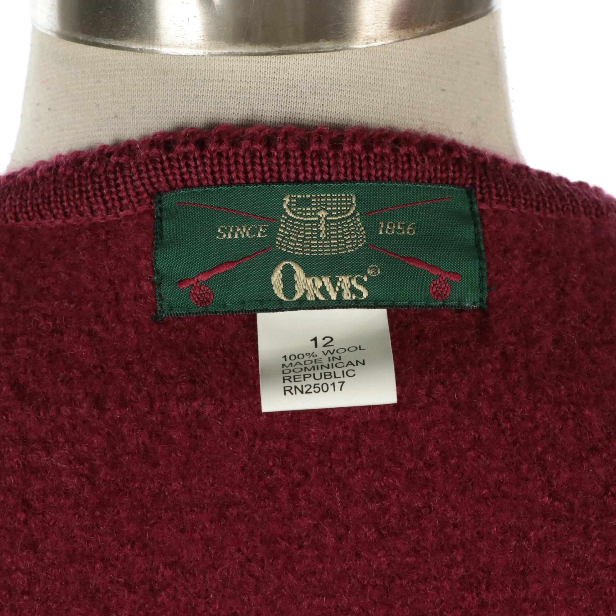 Orvis Cherry Red Wool Cropped Jacket & Collections Etc. Ribbed Fleece Robe Coat