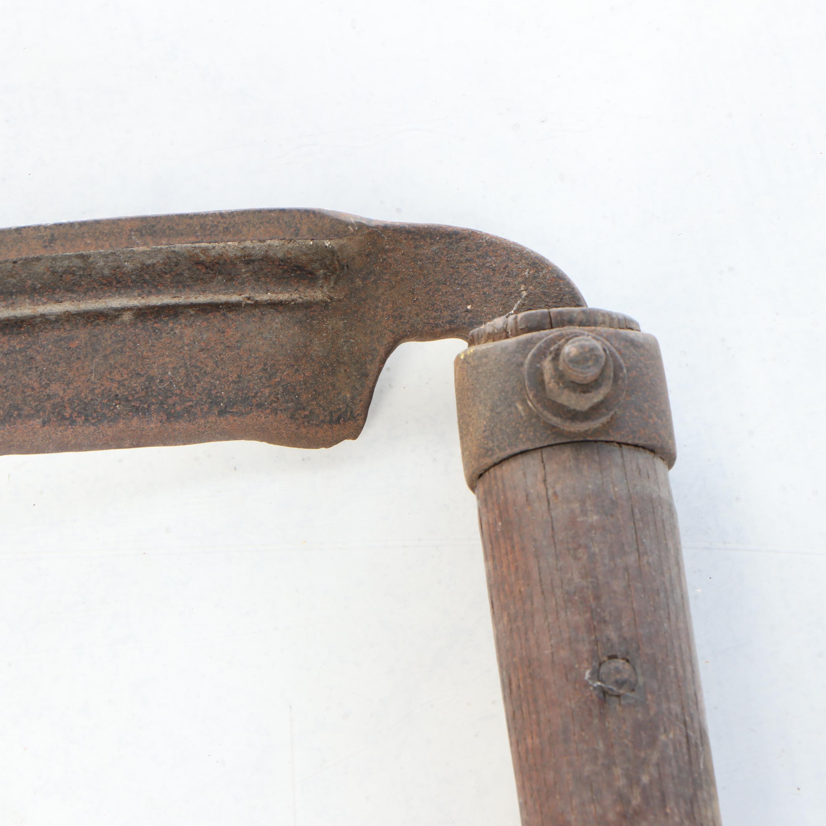 Antique Oak Handle Hay Scythe
