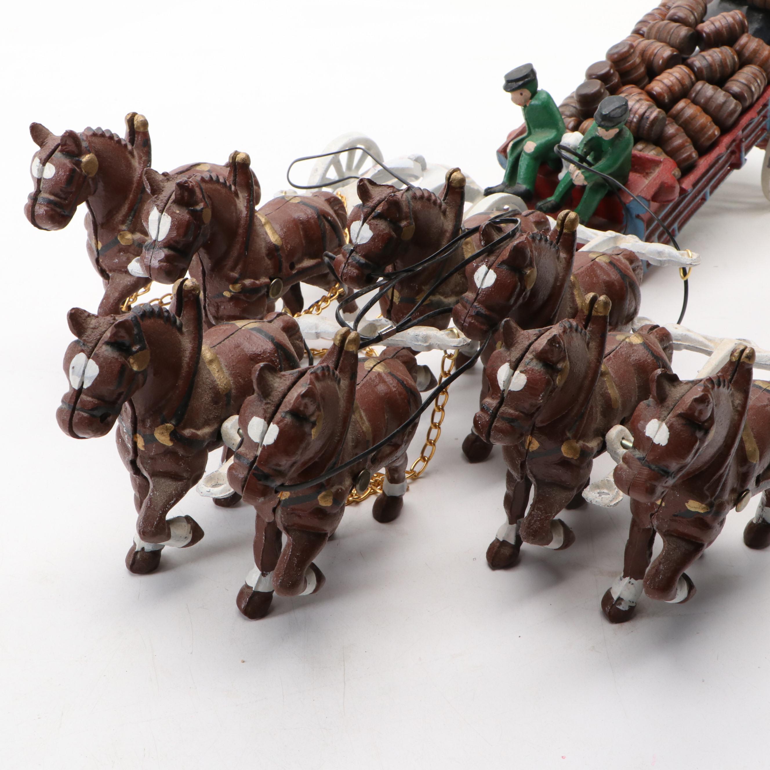"Champion" Cast Iron 8 Horse-Drawn Beer Wagon Toy