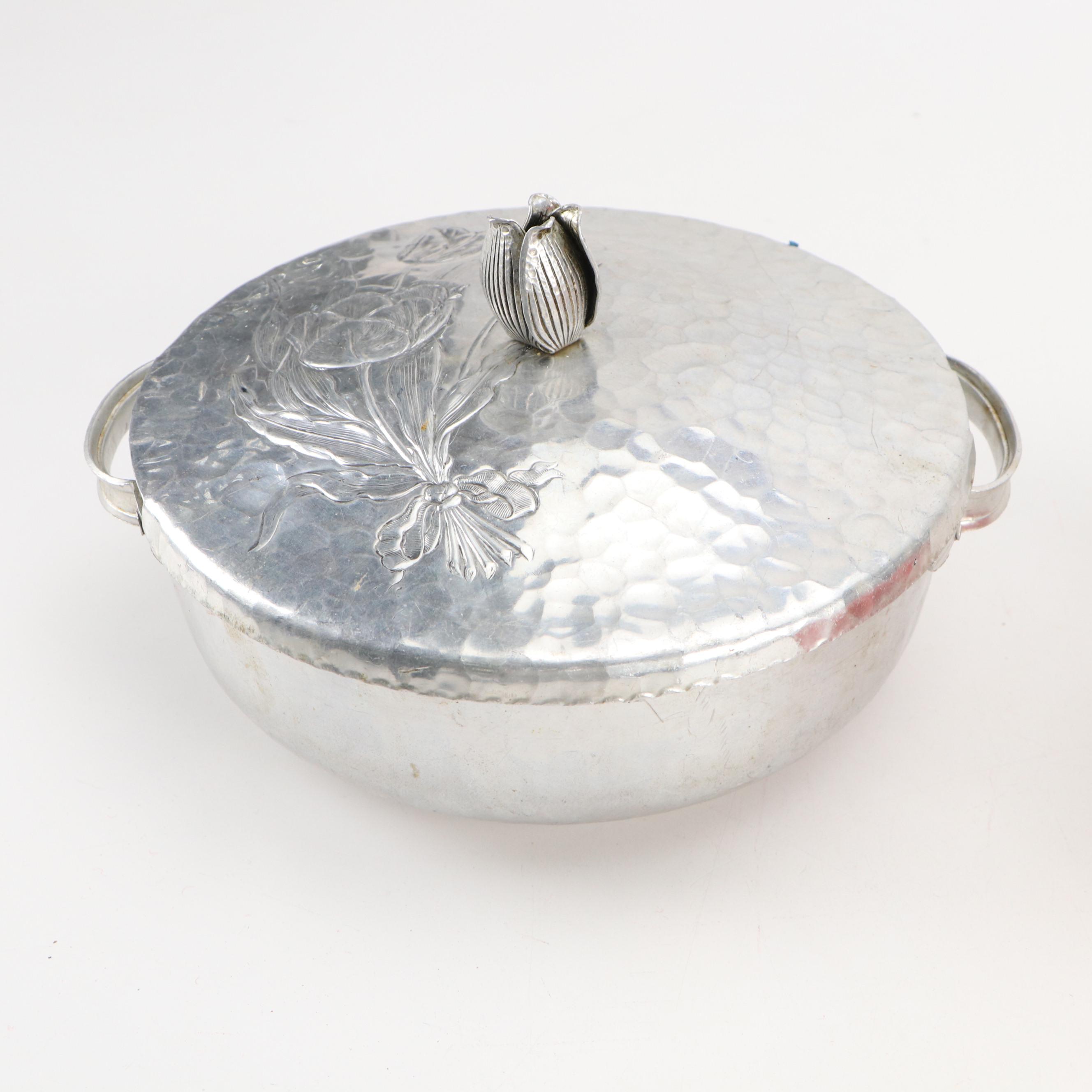 Rodney Kent Hammered Aluminum Serving Dish with Other Tableware and Accessories