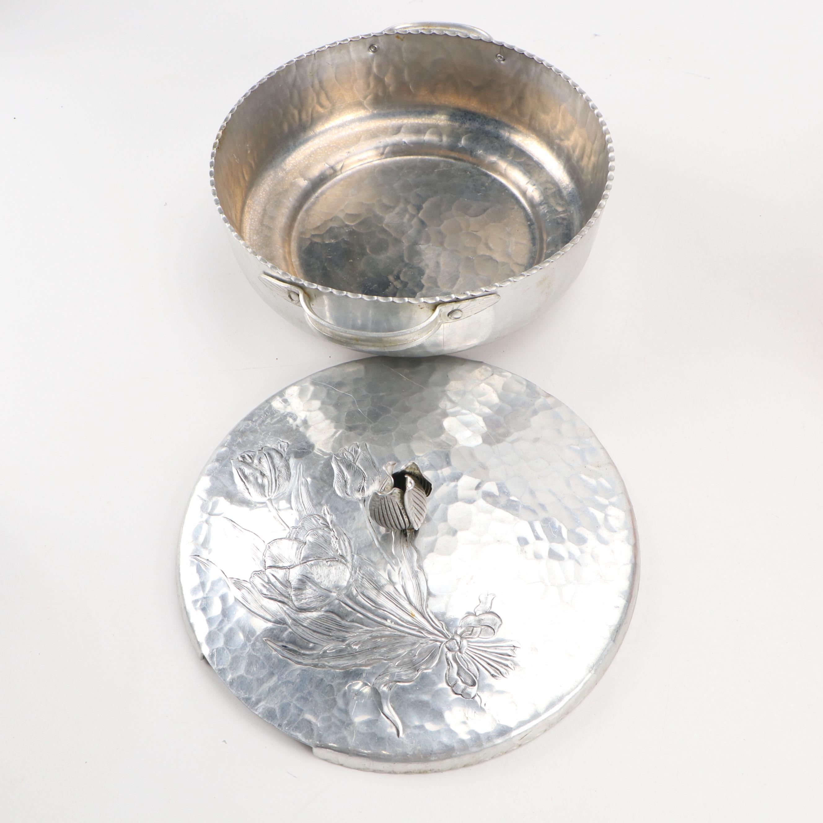 Rodney Kent Hammered Aluminum Serving Dish with Other Tableware and Accessories