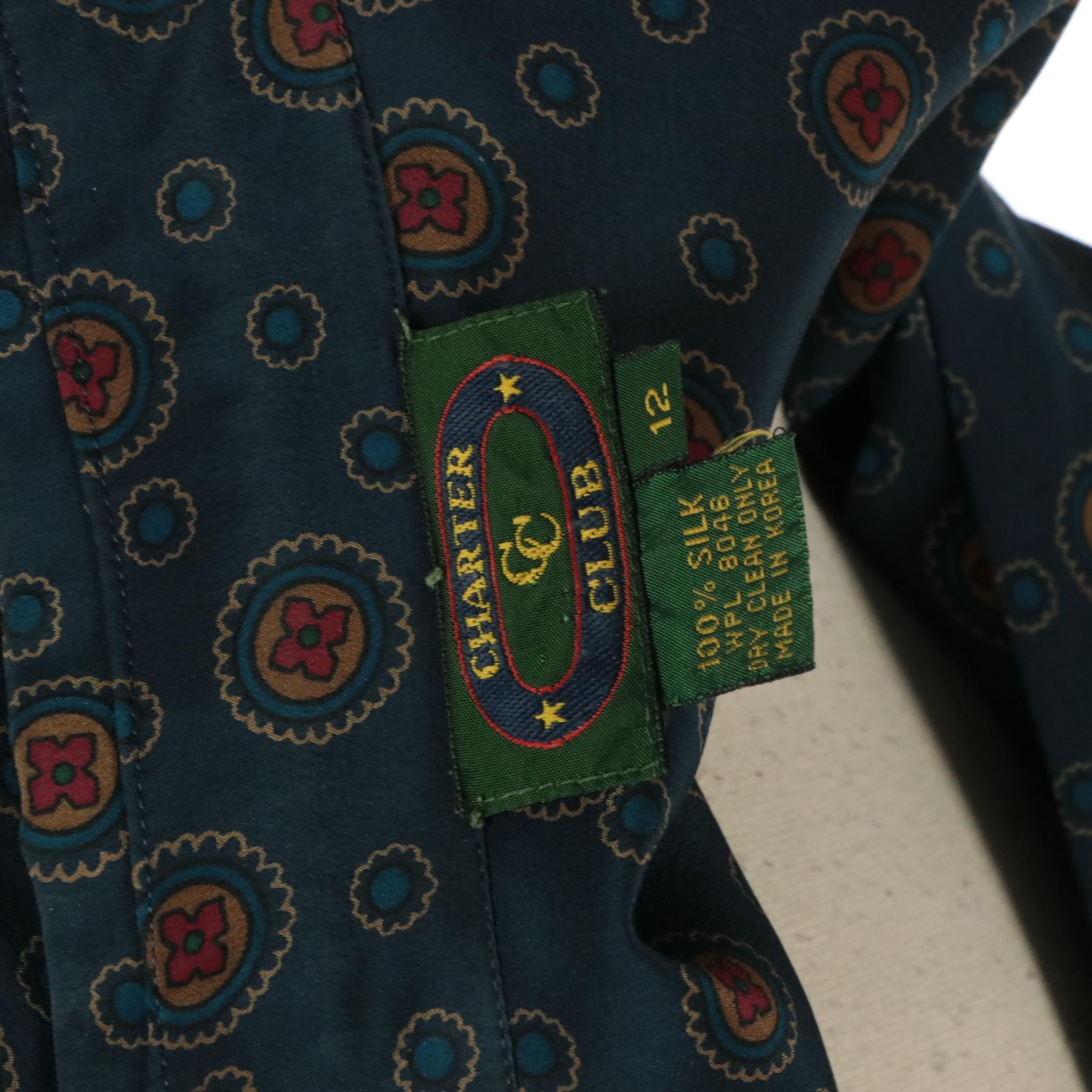 Coldwater Creek Embroidered Lace Silk Blouse, Charter Club Pleated Shirt Dress