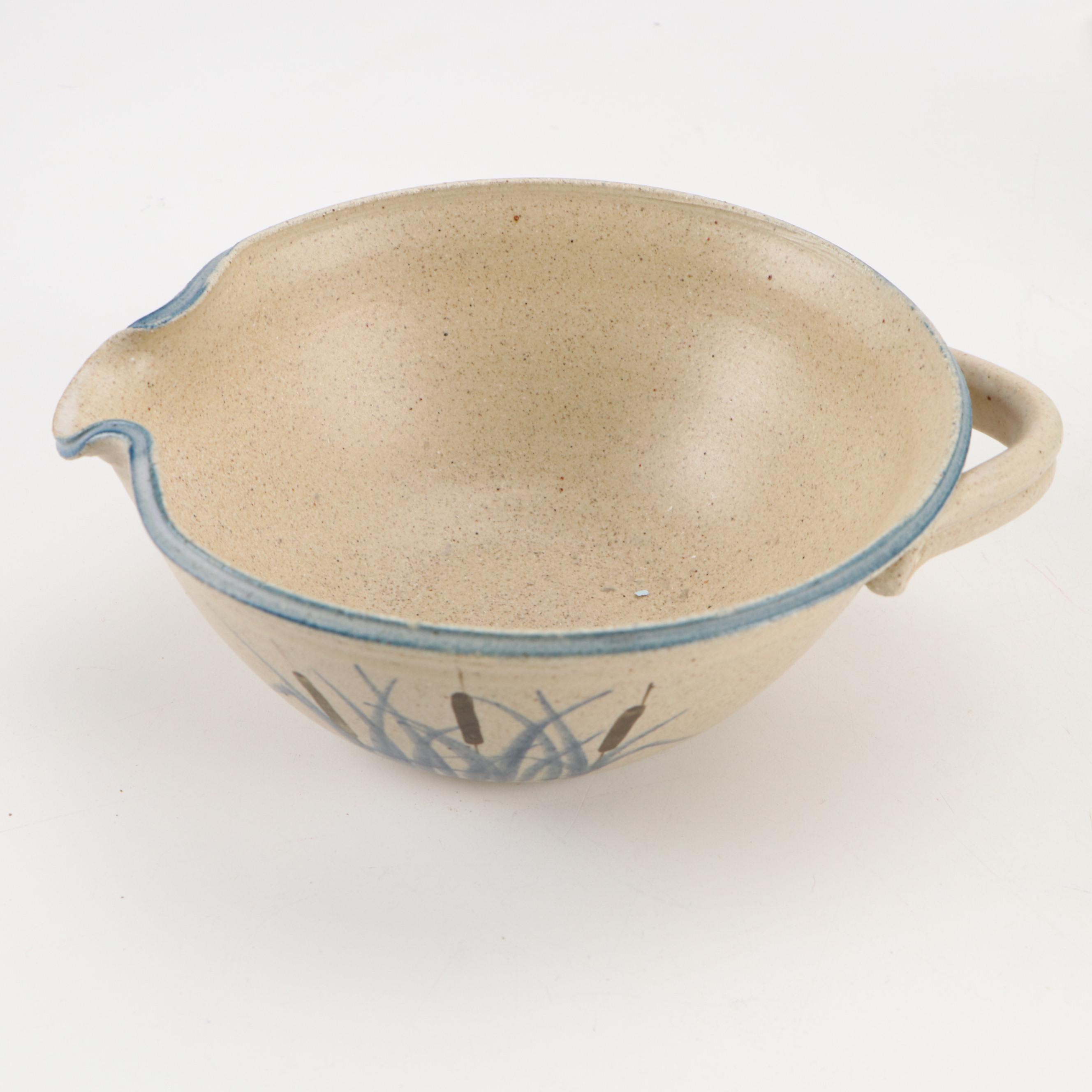 Ralph Lauren Blue Ceramic Table Lamp with Art Pottery