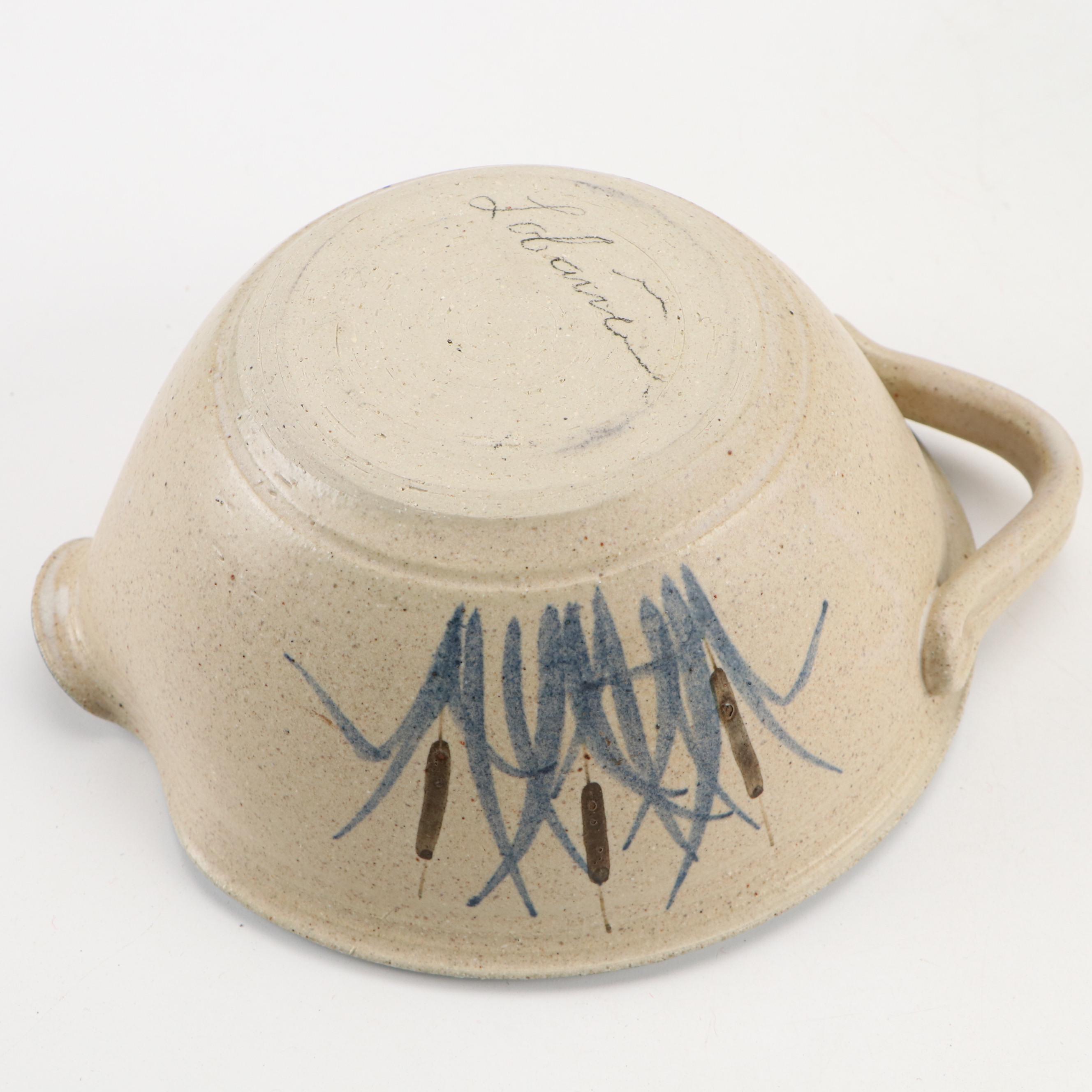 Ralph Lauren Blue Ceramic Table Lamp with Art Pottery