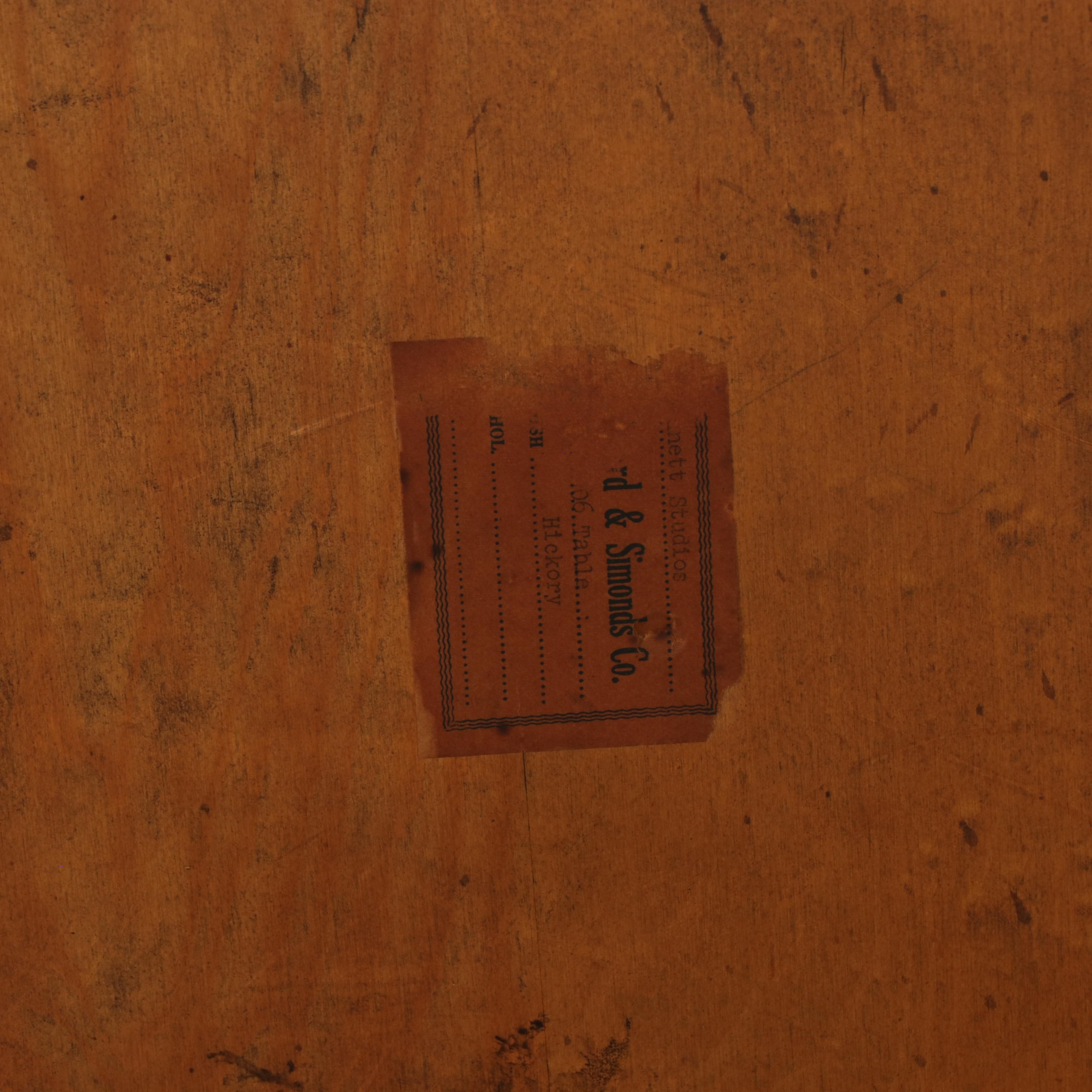 Barnard & Simonds Co. Hickory Dining Table with Three Windsor Chairs