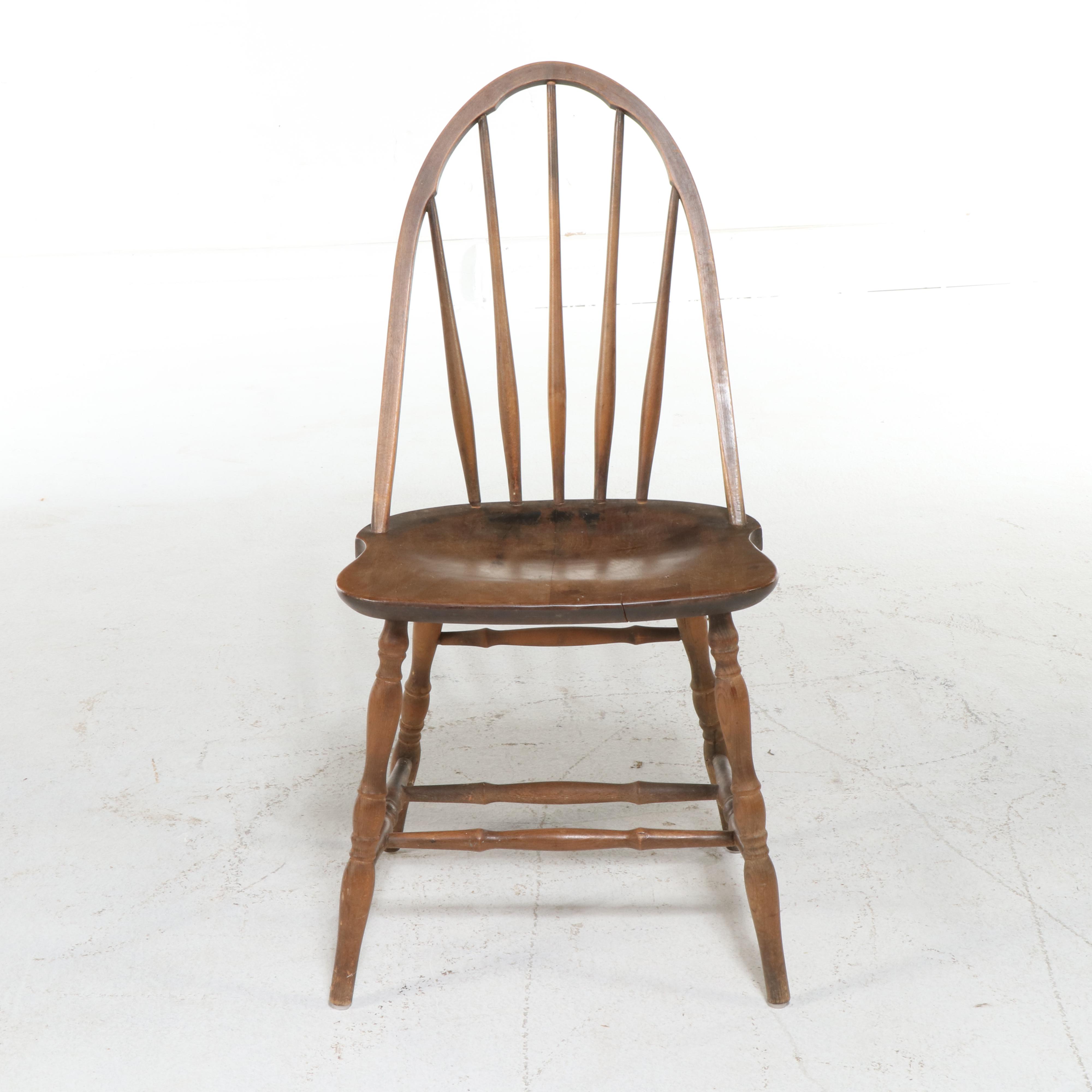 Barnard & Simonds Co. Hickory Dining Table with Three Windsor Chairs