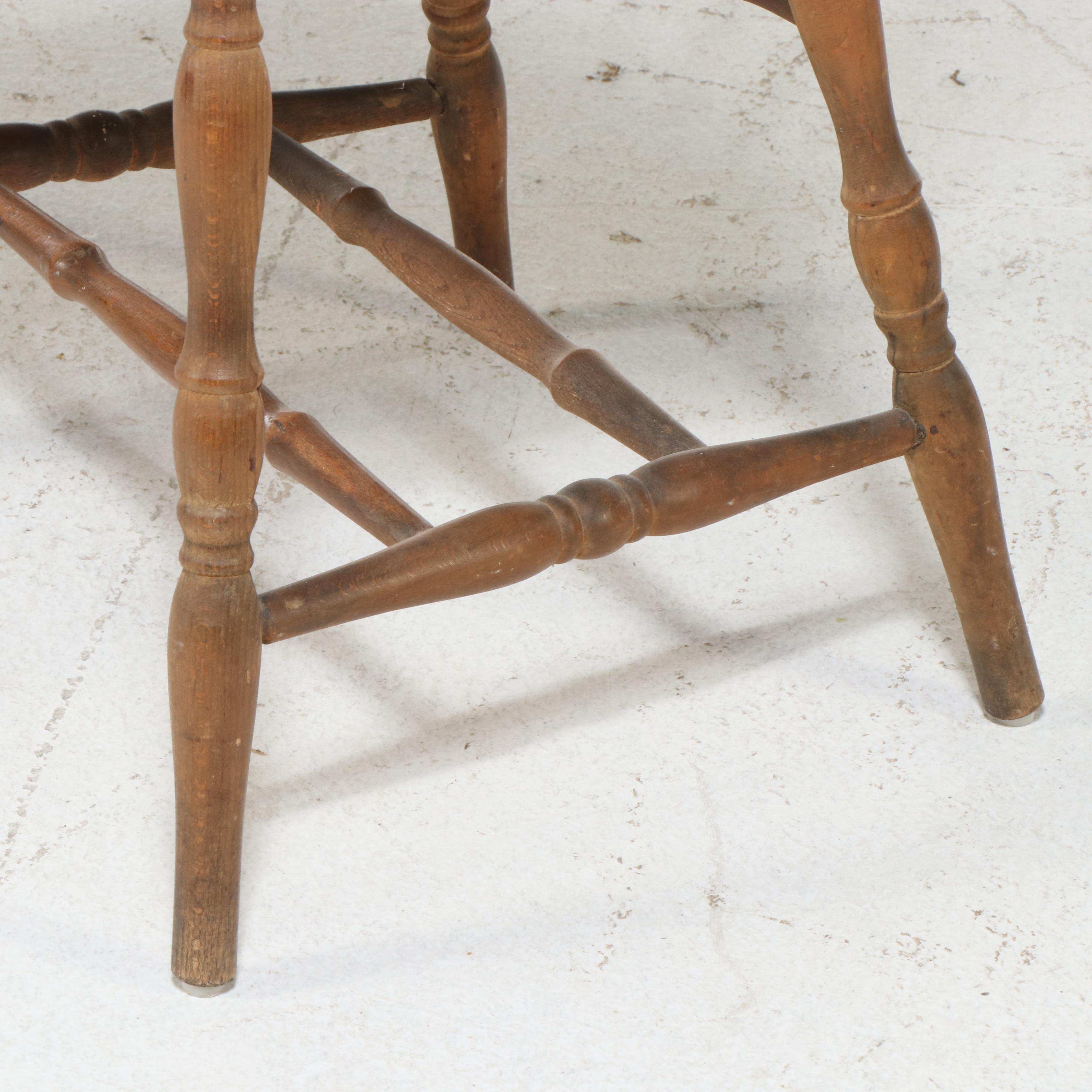 Barnard & Simonds Co. Hickory Dining Table with Three Windsor Chairs