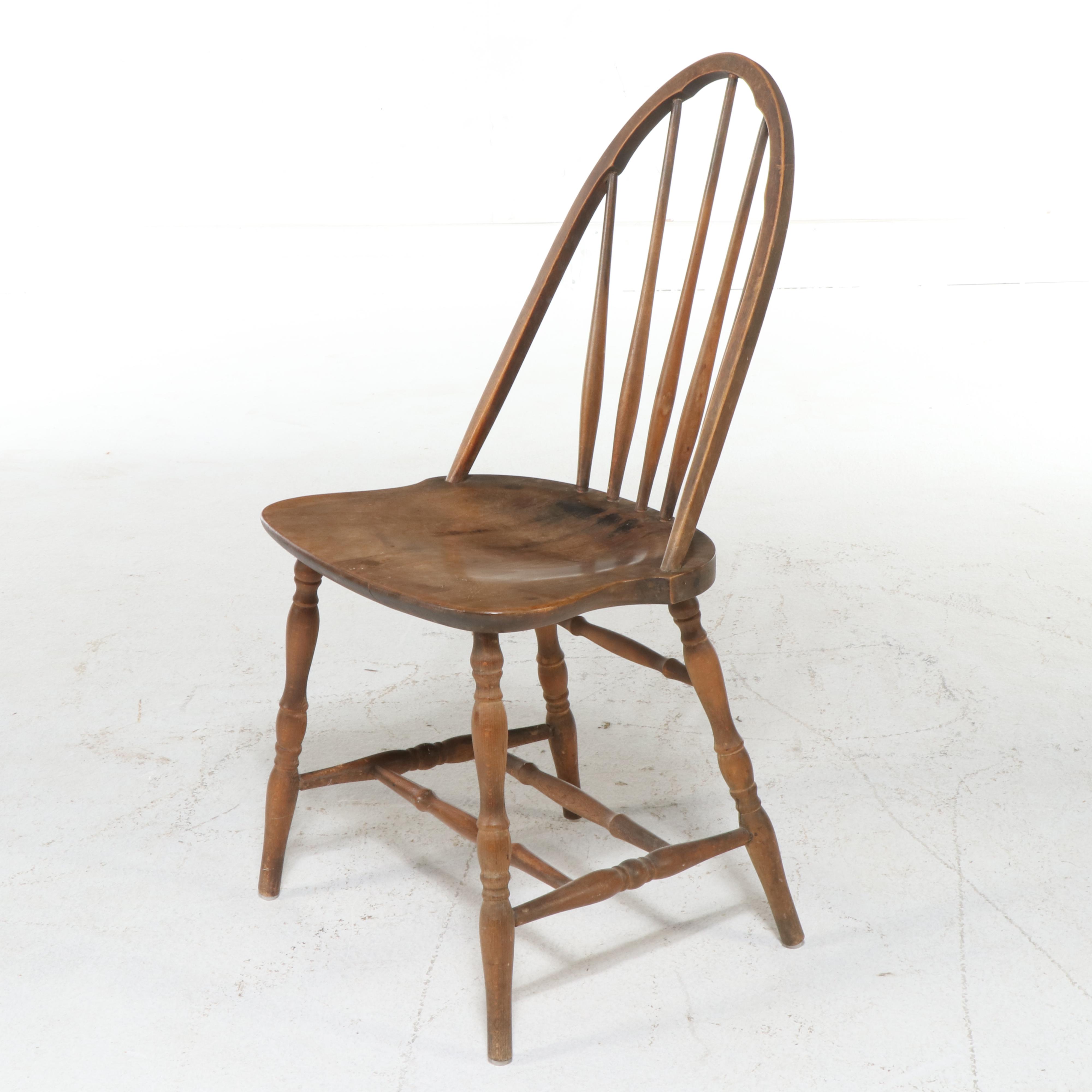 Barnard & Simonds Co. Hickory Dining Table with Three Windsor Chairs