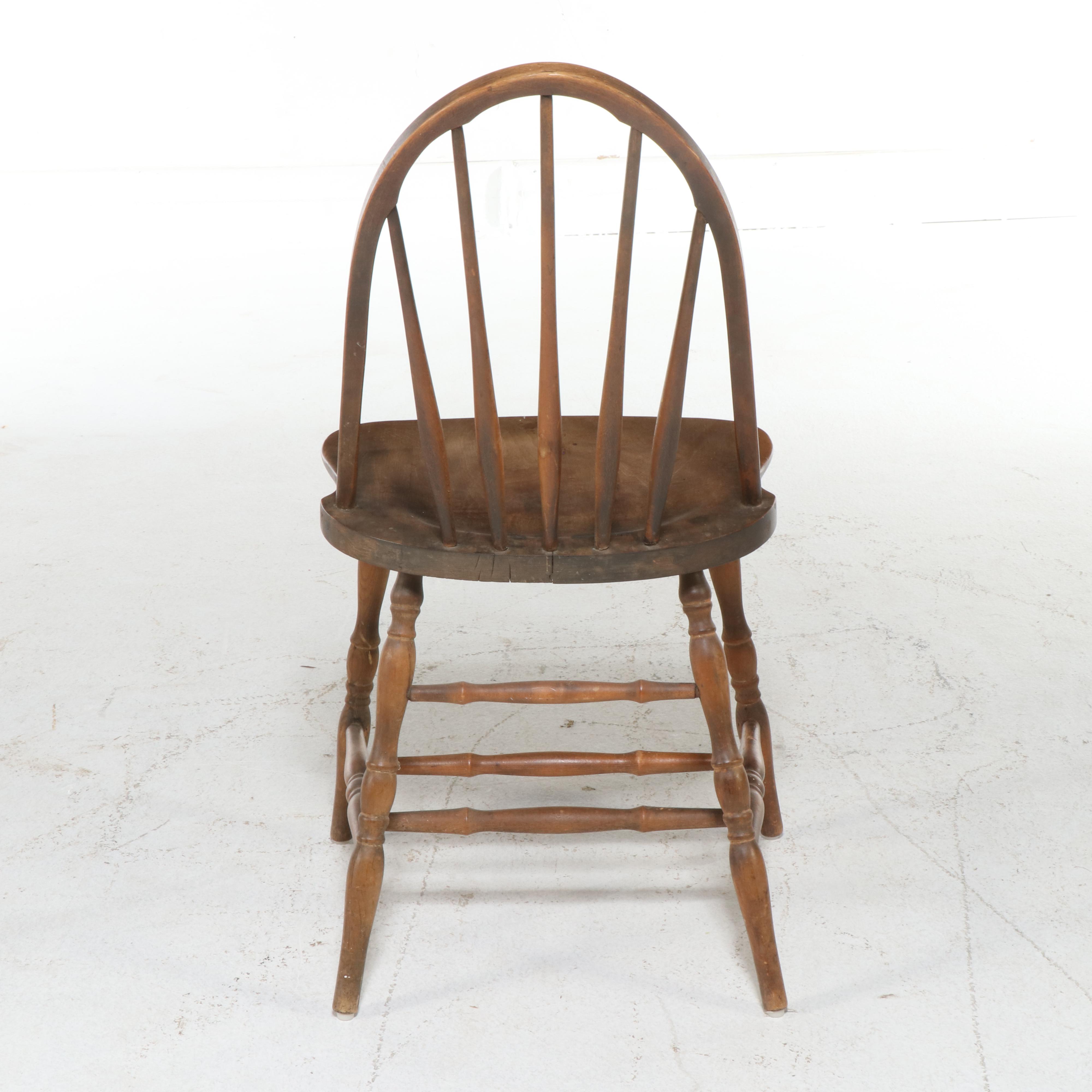 Barnard & Simonds Co. Hickory Dining Table with Three Windsor Chairs