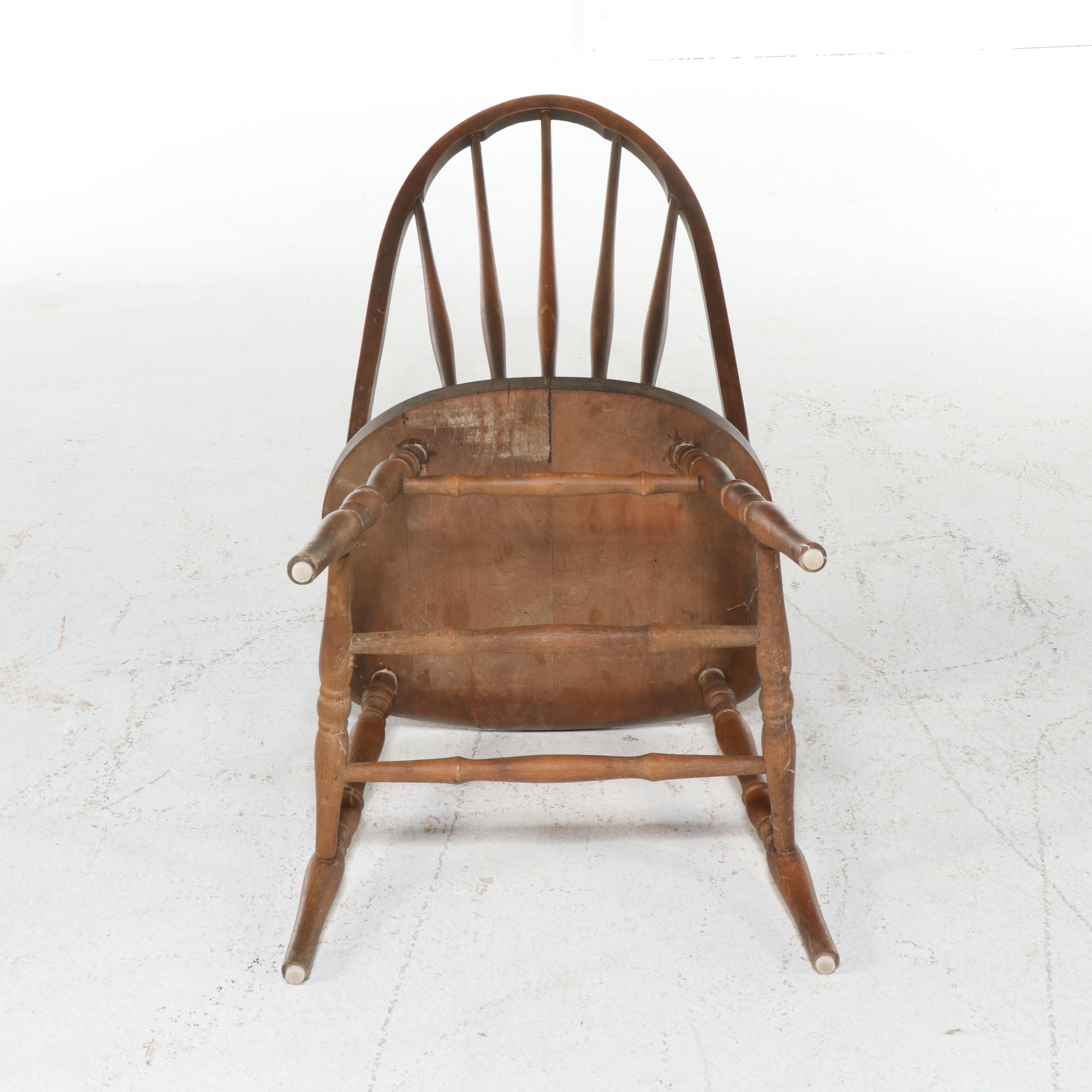 Barnard & Simonds Co. Hickory Dining Table with Three Windsor Chairs