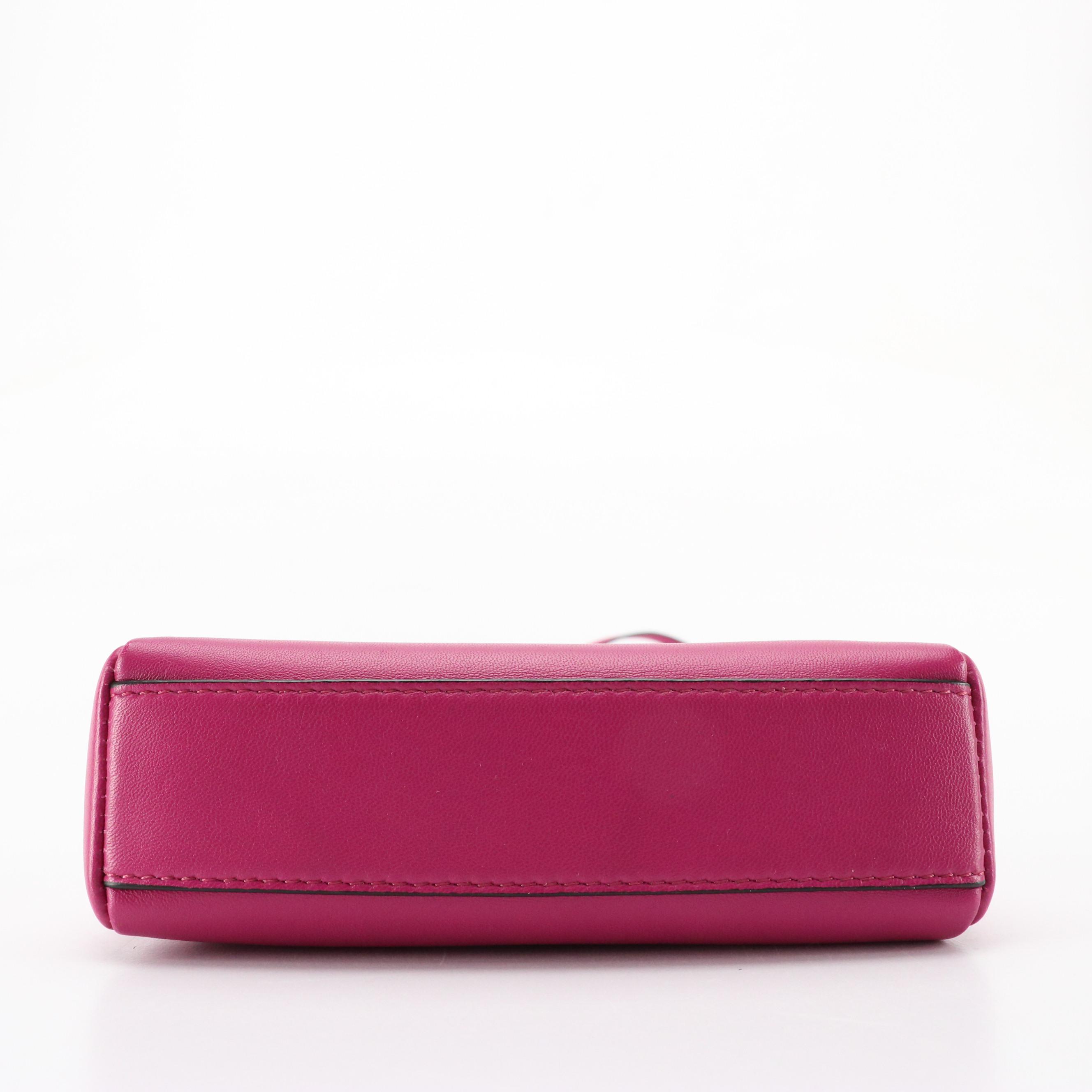Fendi Nano Peekaboo Two-Way Bag in Pink Nappa Leather